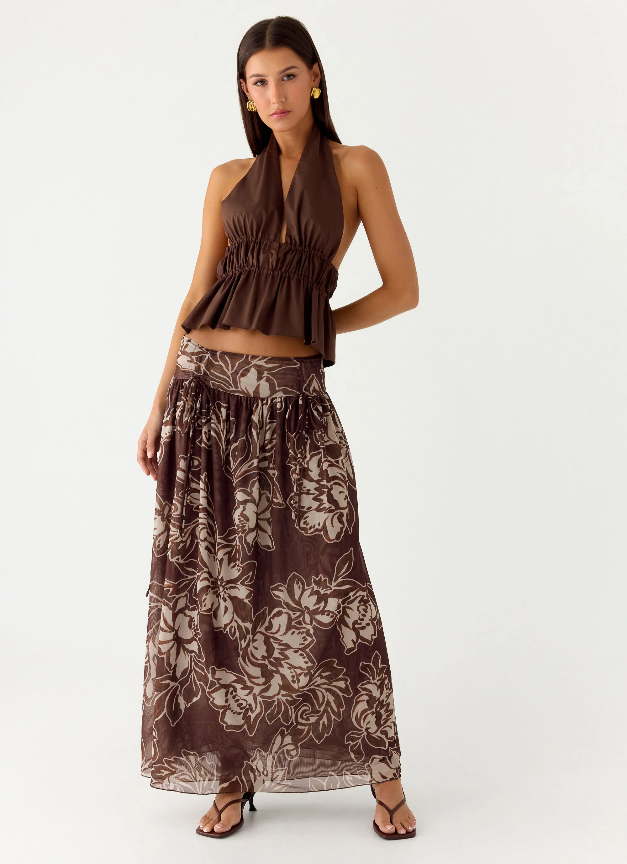 Hot Like Me Maxi Skirt - Espresso Meadow - Image 5