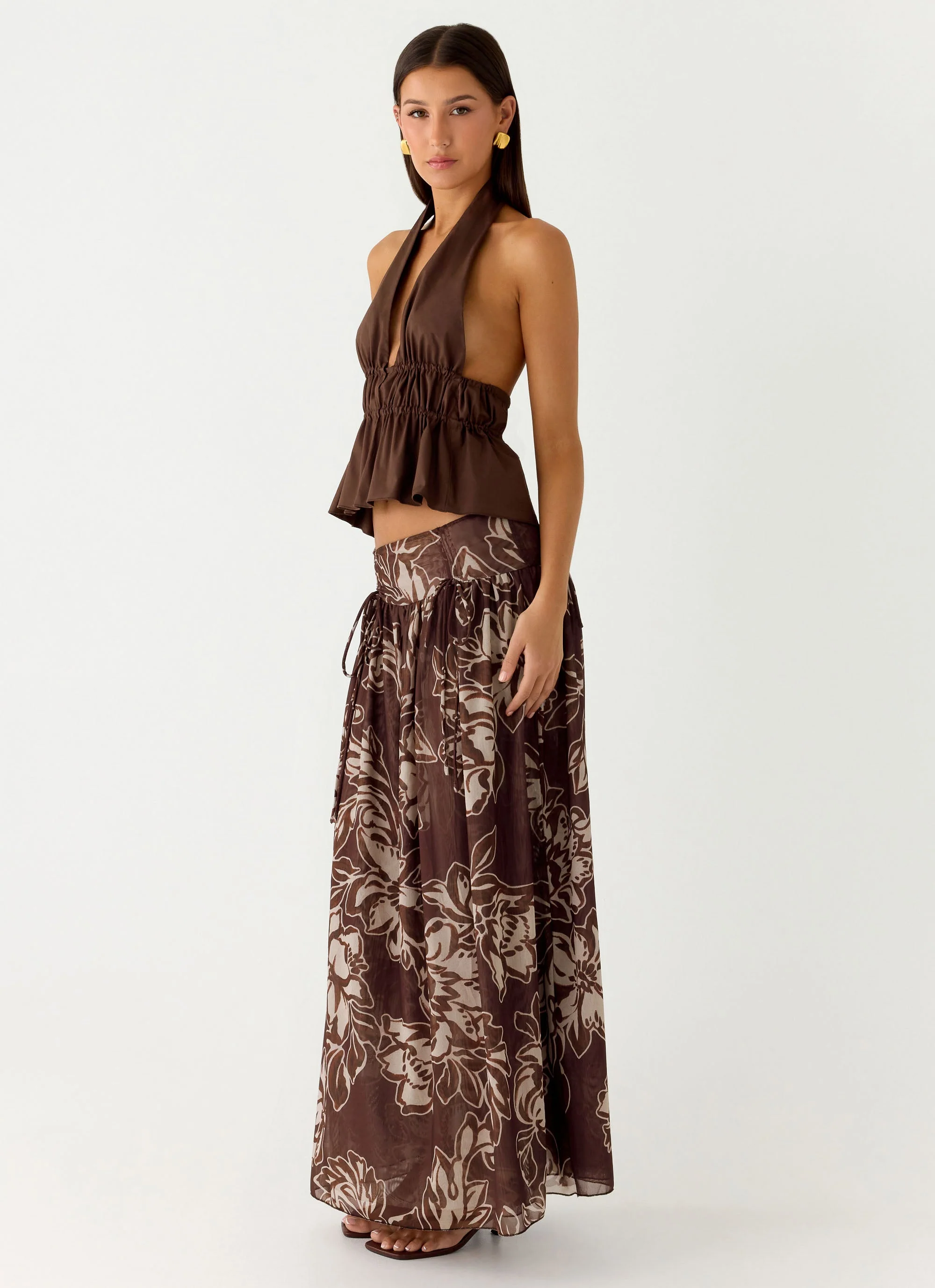 Hot Like Me Maxi Skirt - Espresso Meadow - Image 6