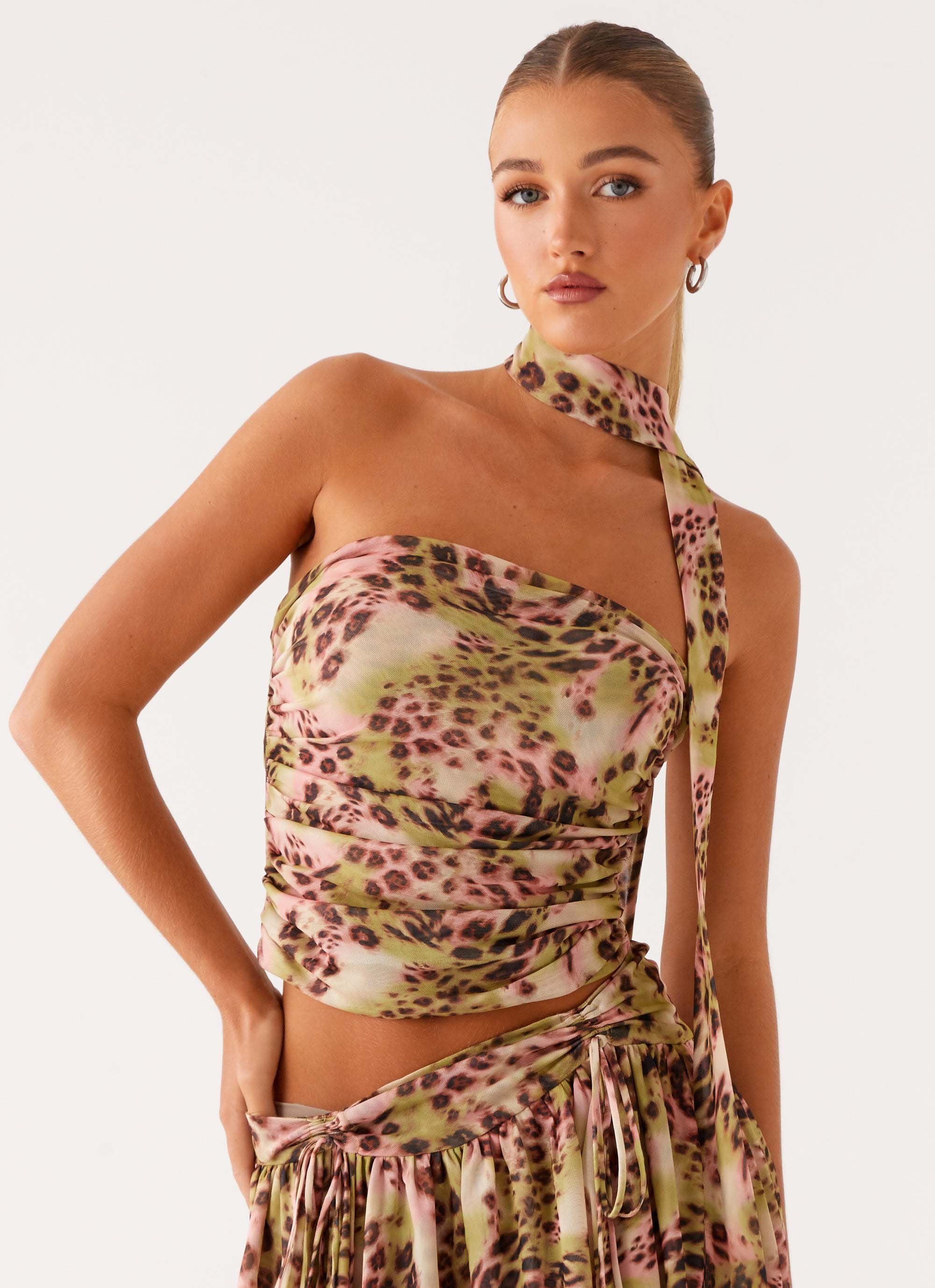 Hot Like Me Scarf Top - Swirl Leopard - Image 3