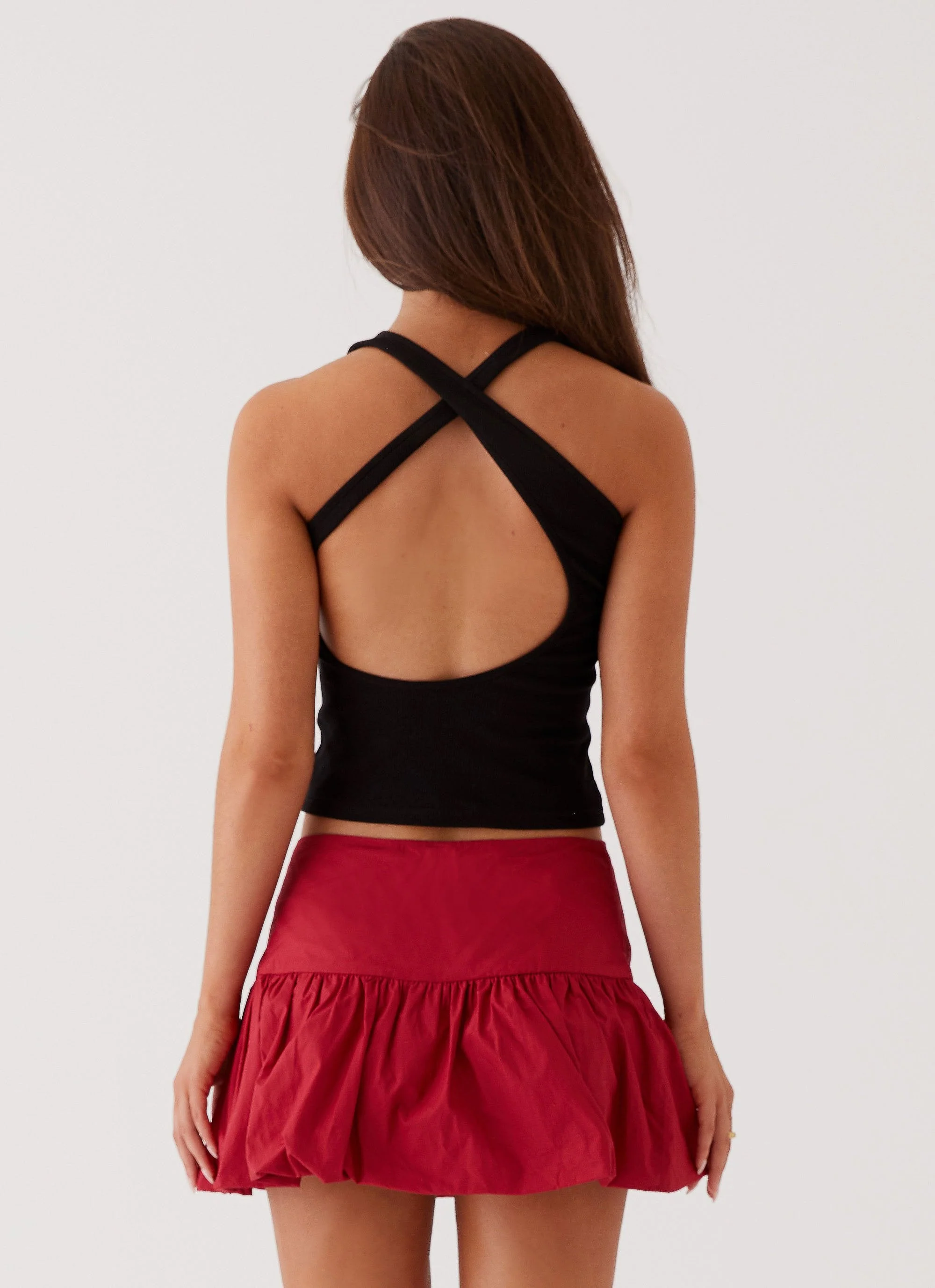 Hotel California Low Rise Mini Skirt - Red - Image 4