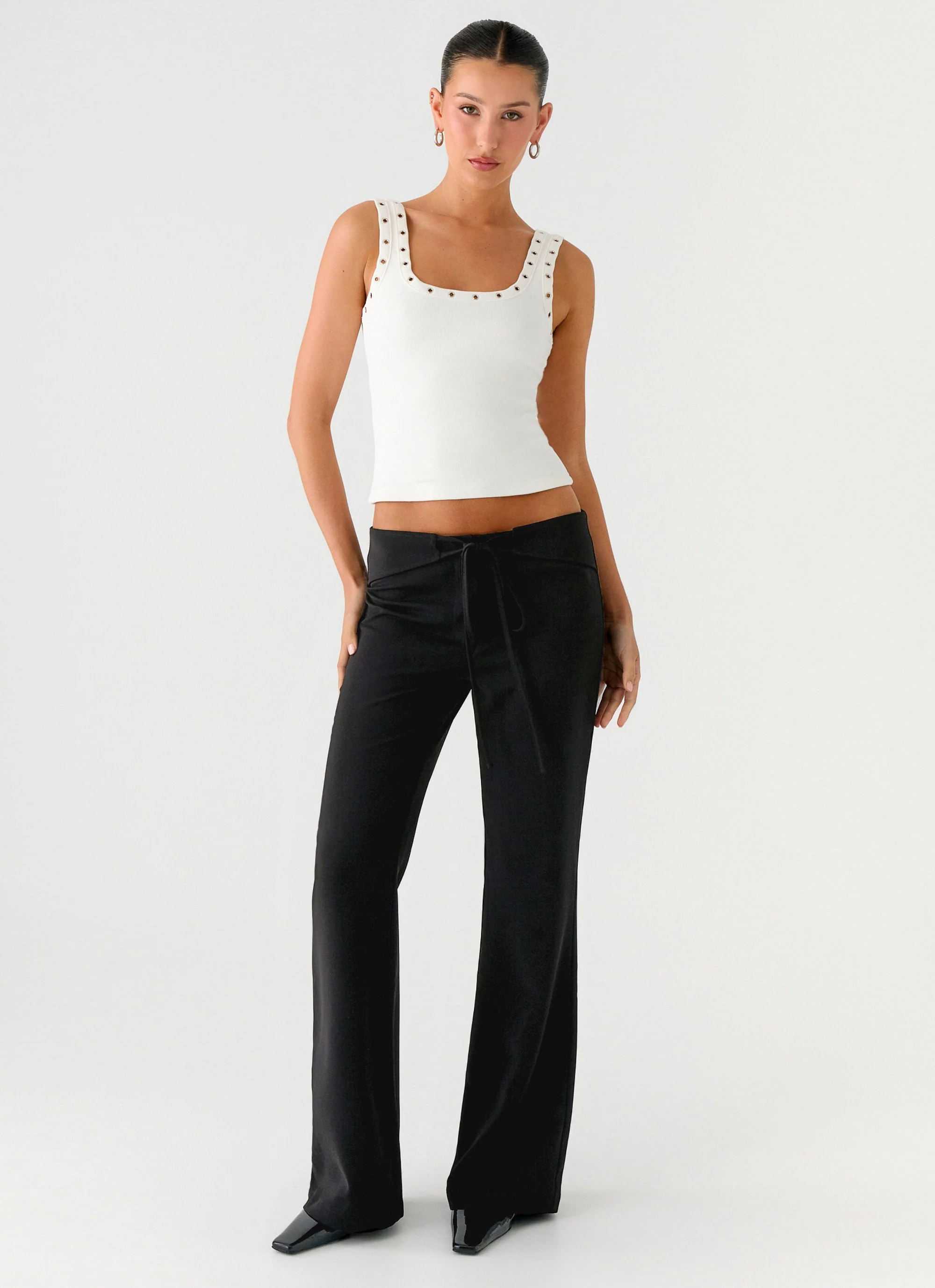 Houston Tie Front Pants - Black - Image 5