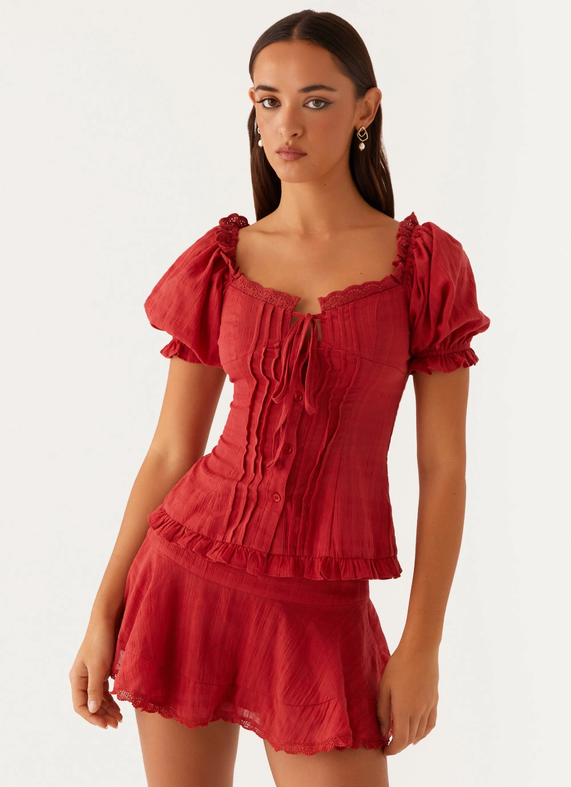 Hundred Percent Mini Skirt - Red - Image 6