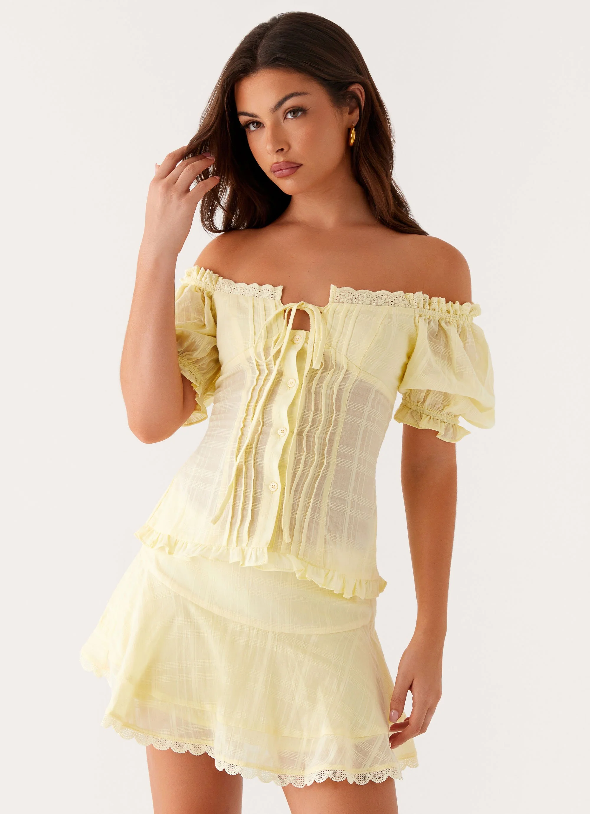 Hundred Percent Mini Skirt - Yellow - Image 6