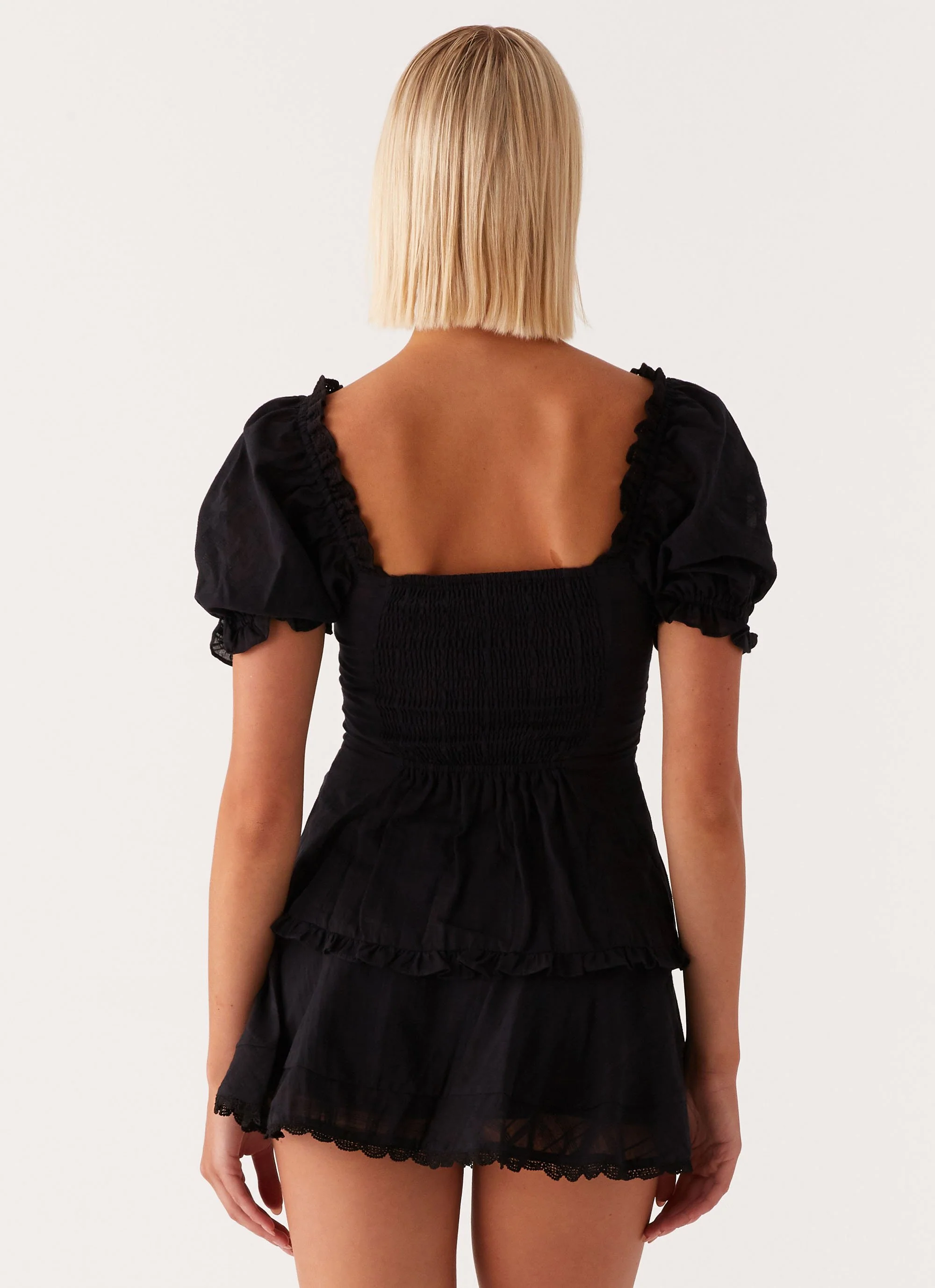 Hundred Percent Puff Sleeve Top - Black - Image 4