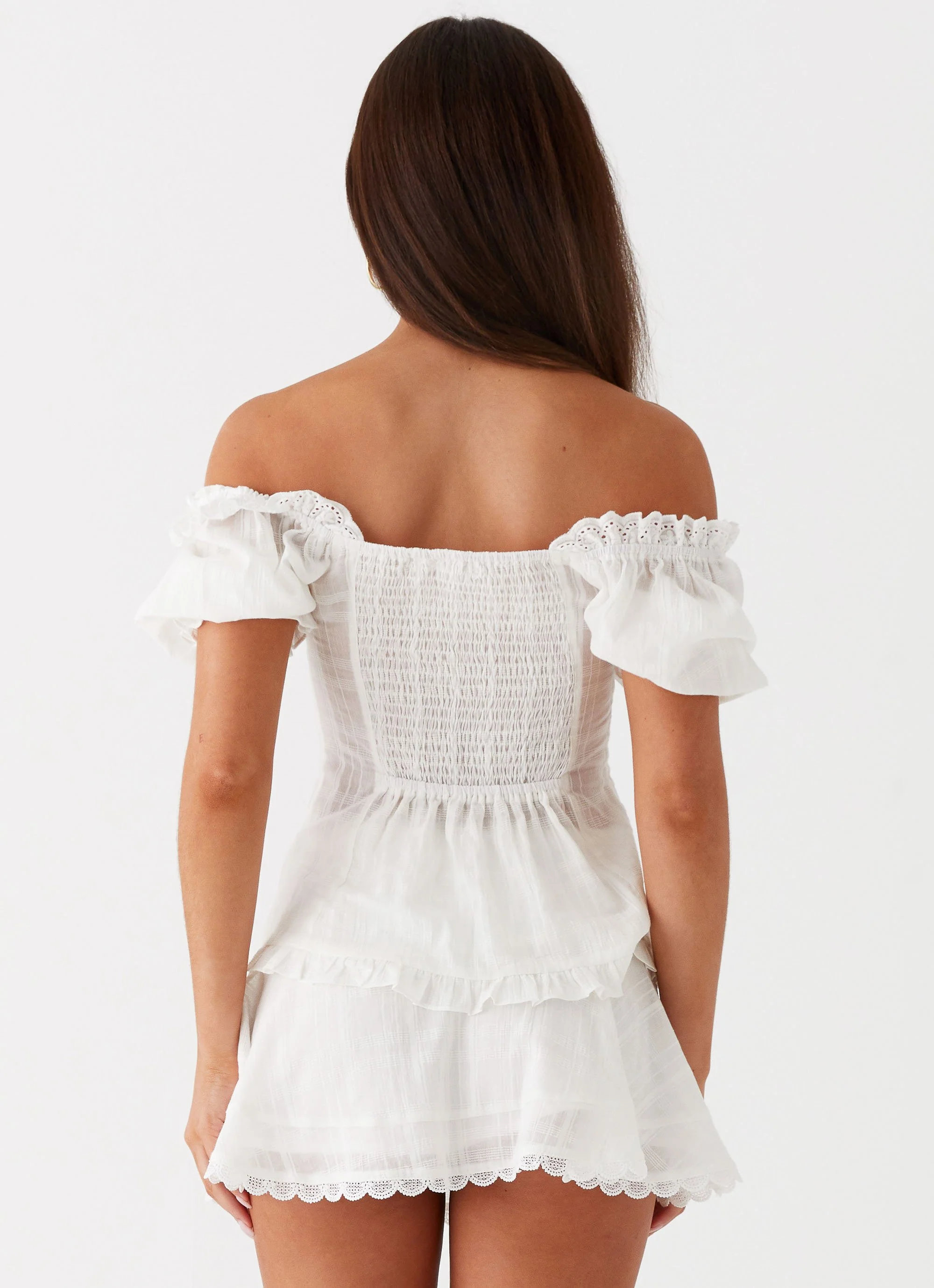 Hundred Percent Puff Sleeve Top - White - Image 6