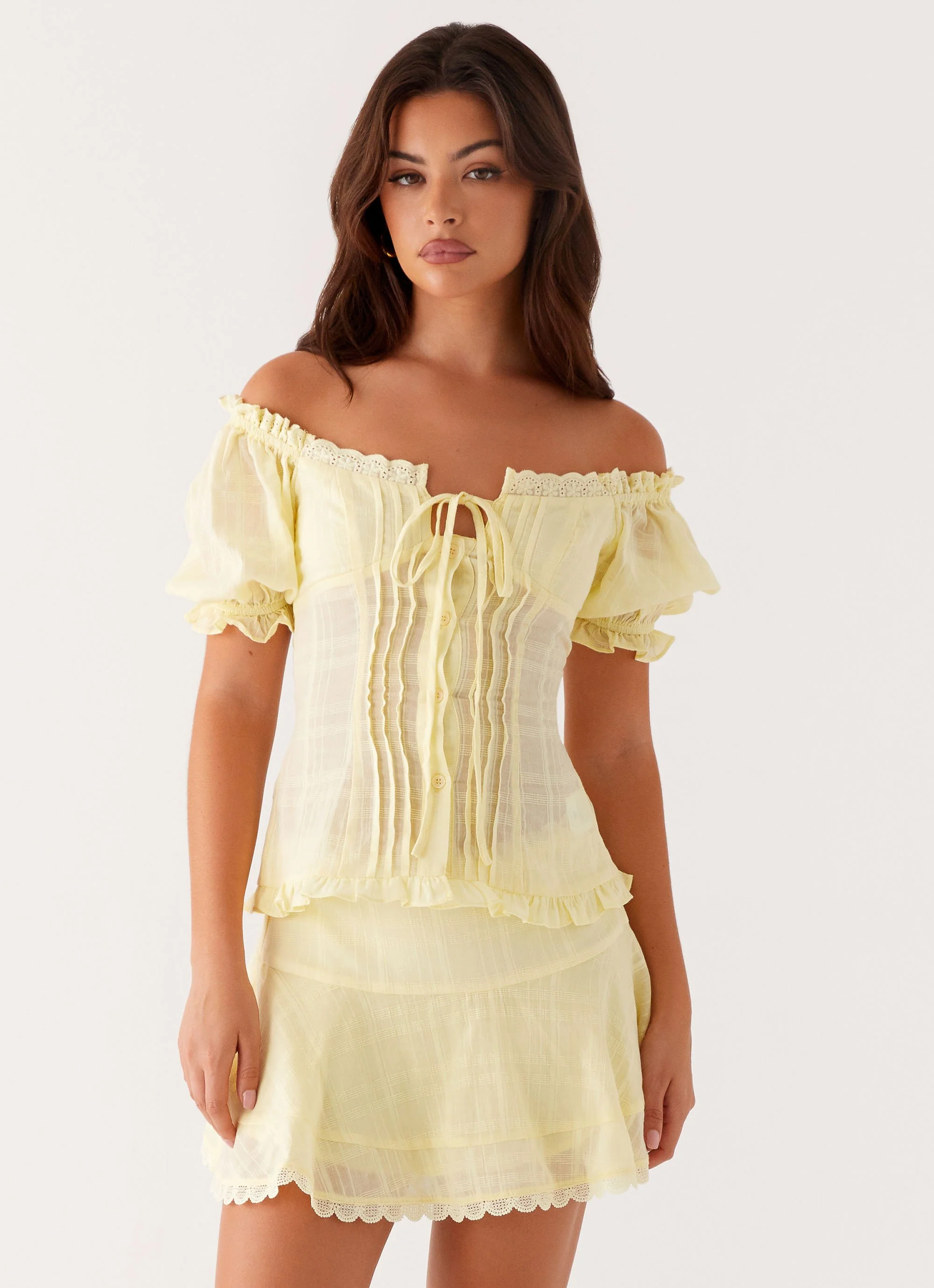 Hundred Percent Puff Sleeve Top - Yellow - Image 5
