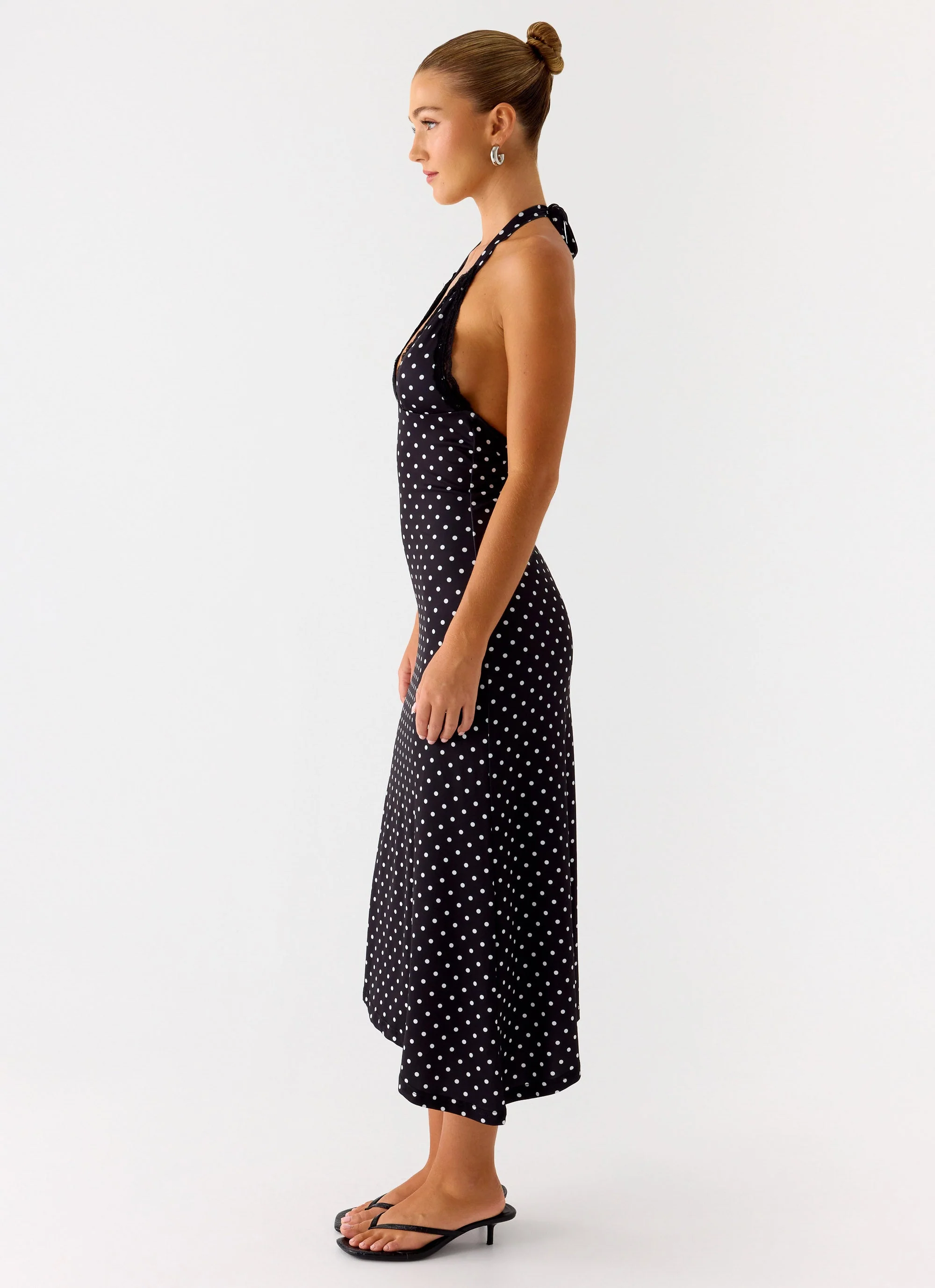 Illuminate Halter Midi Dress - Black Polkadot - Image 4