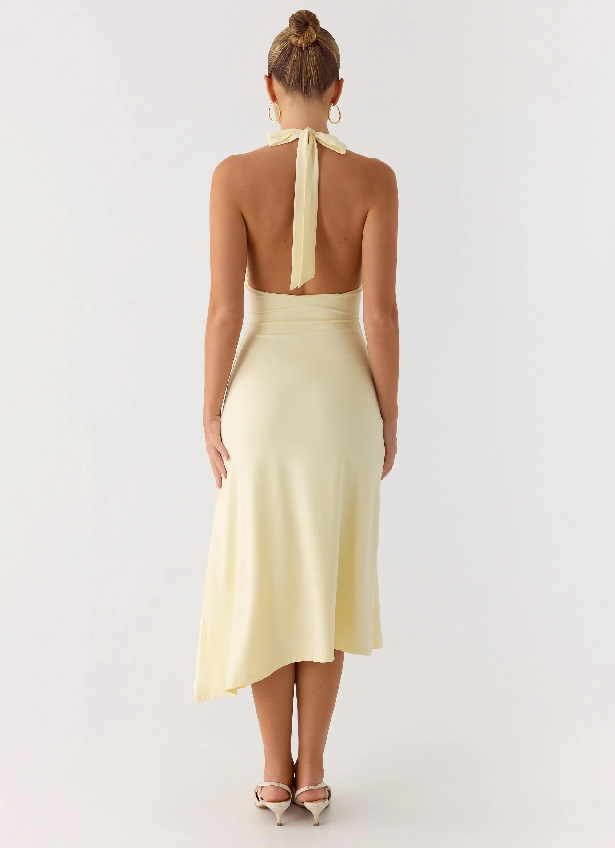 Illuminate Halter Midi Dress - Butter Yellow - Image 4