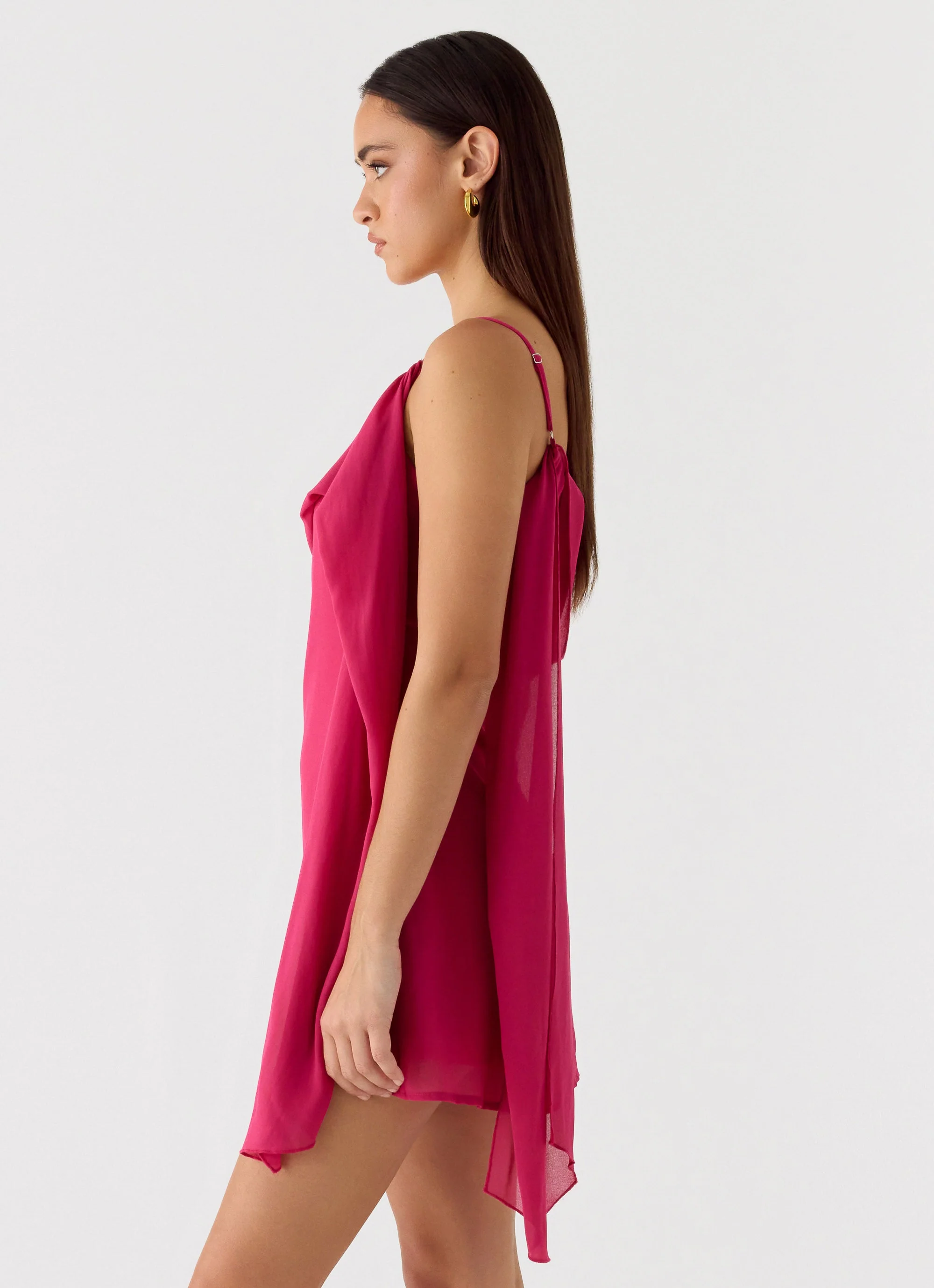 In Your Place Mini Dress - Fuchsia - Image 2