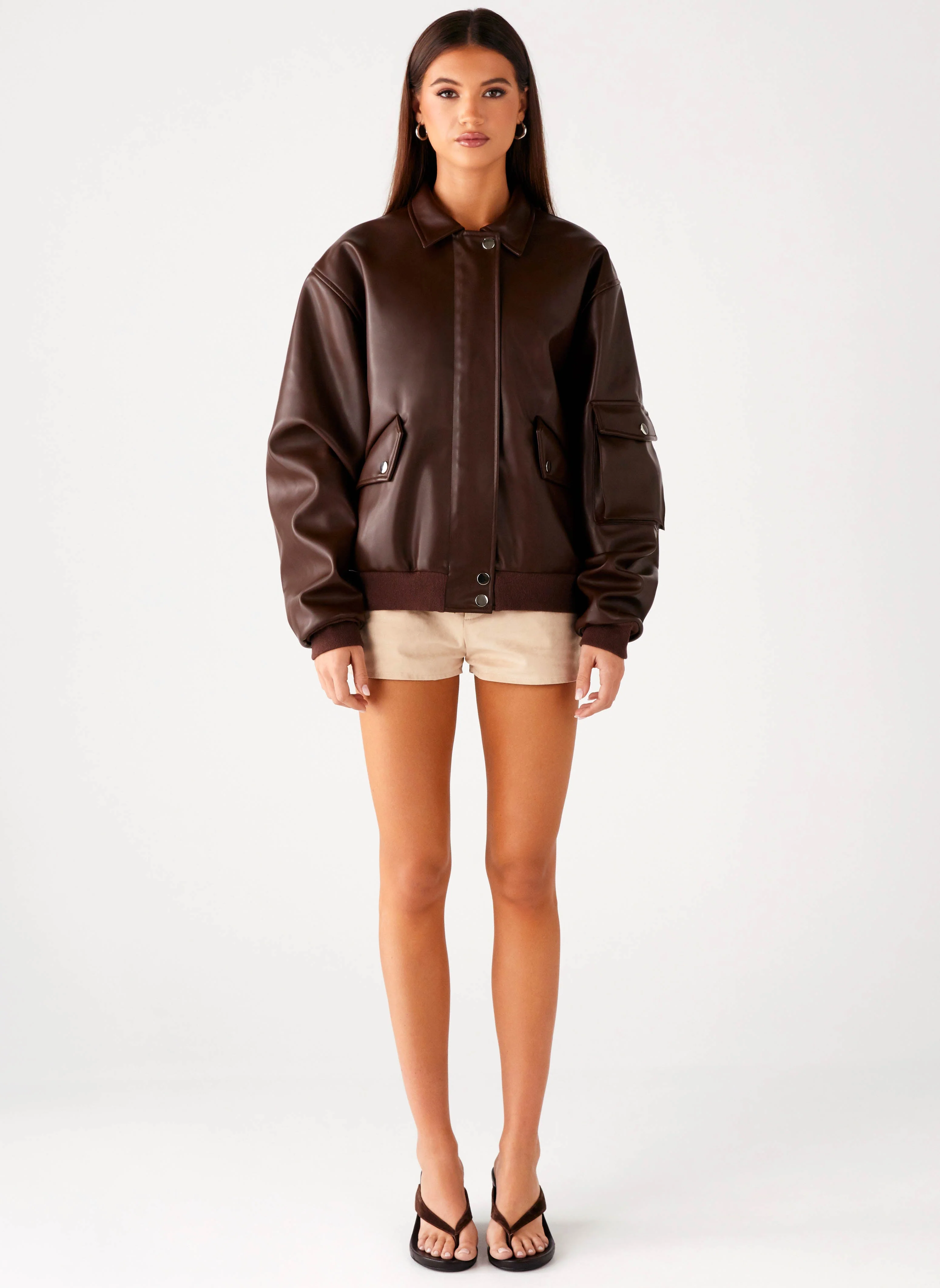 Indara Bomber Jacket - Chocolate - Image 3
