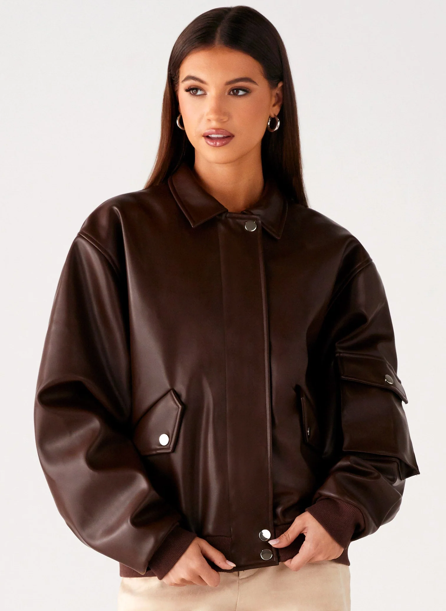 Indara Bomber Jacket - Chocolate - Image 5