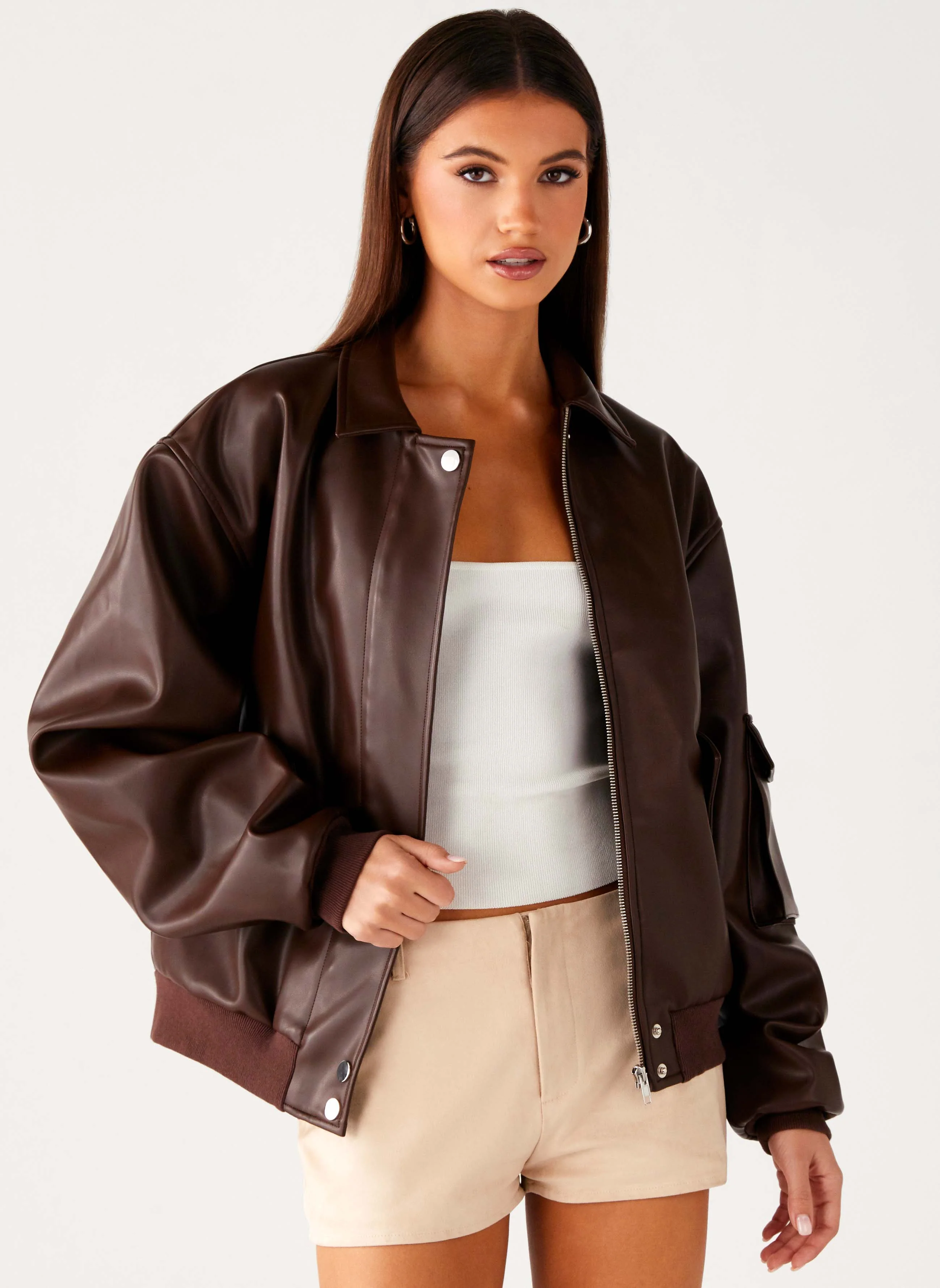 Indara Bomber Jacket - Chocolate - Image 7