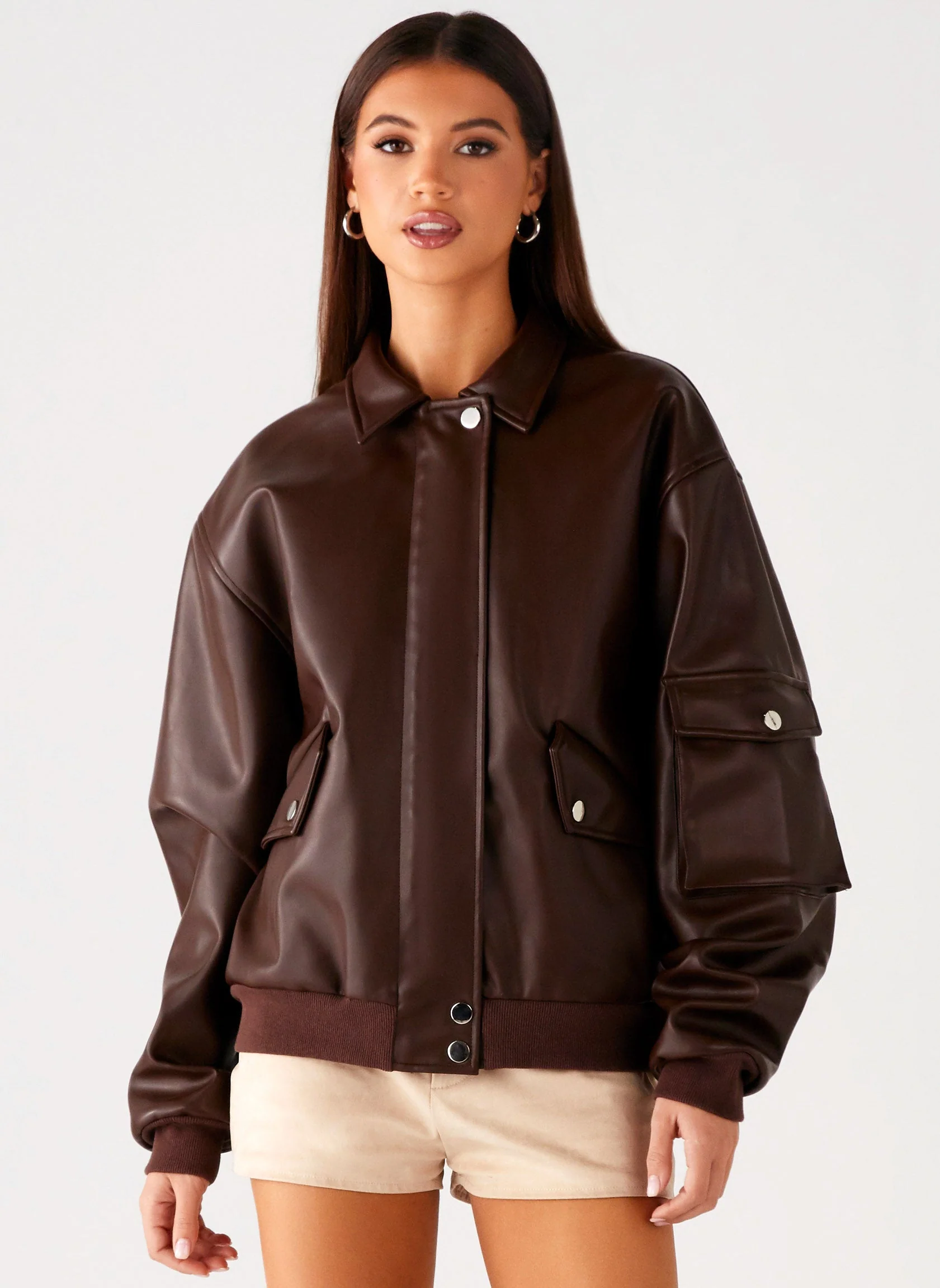 Indara Bomber Jacket - Chocolate - Image 8