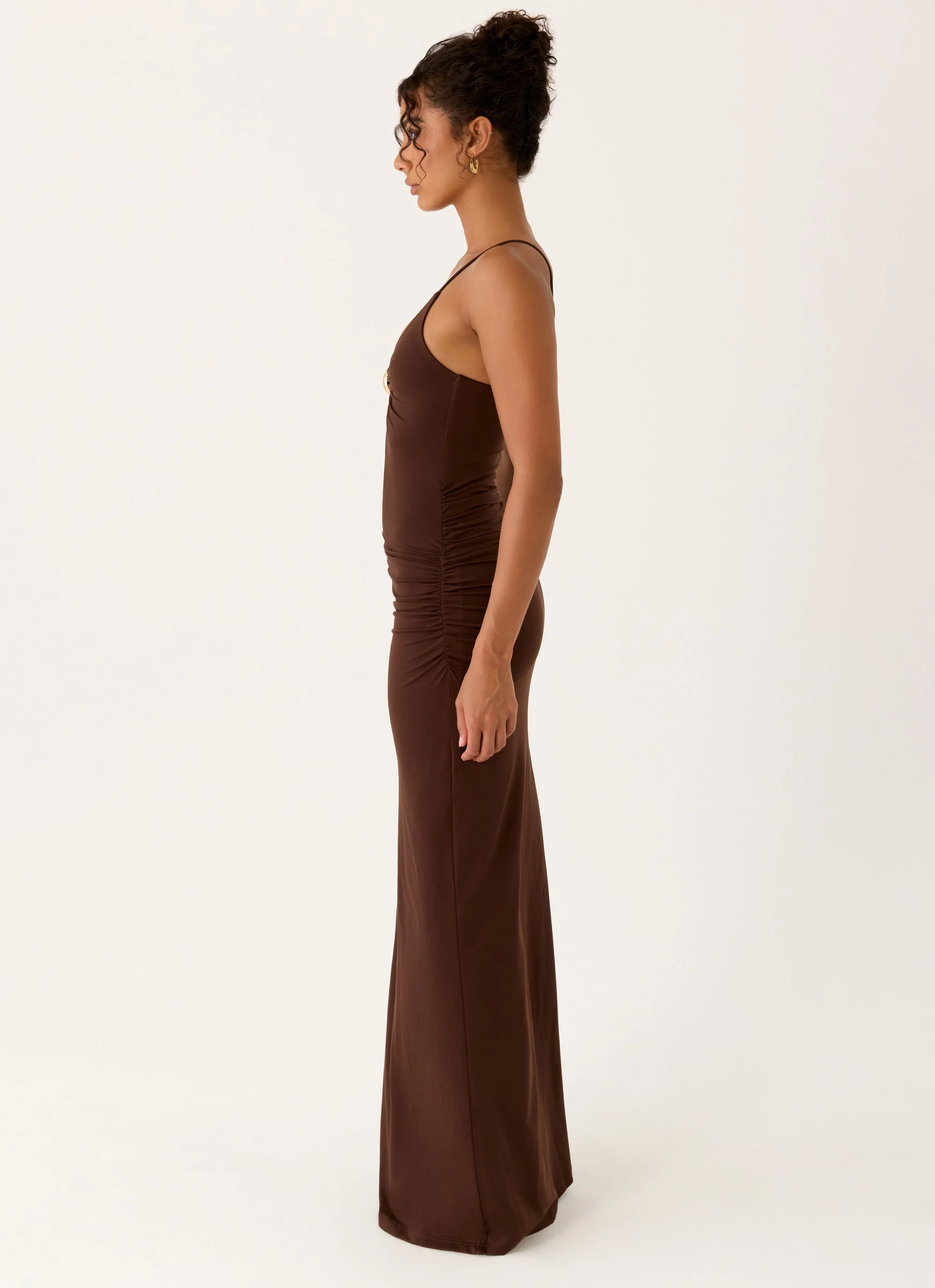 Inez Maxi Dress - Chocolate - Image 2