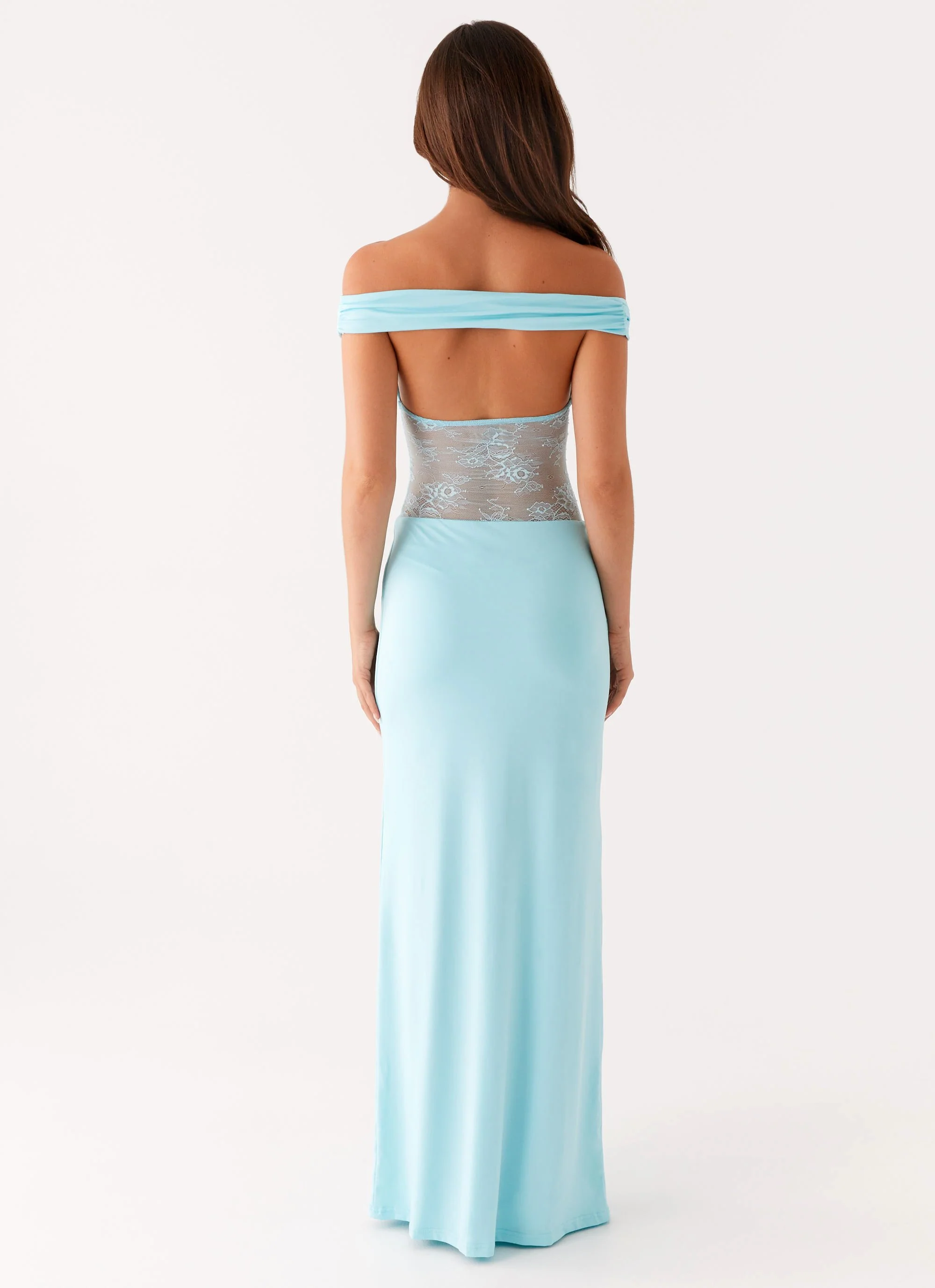 Infatuation Lace Maxi Dress - Turquoise - Image 3