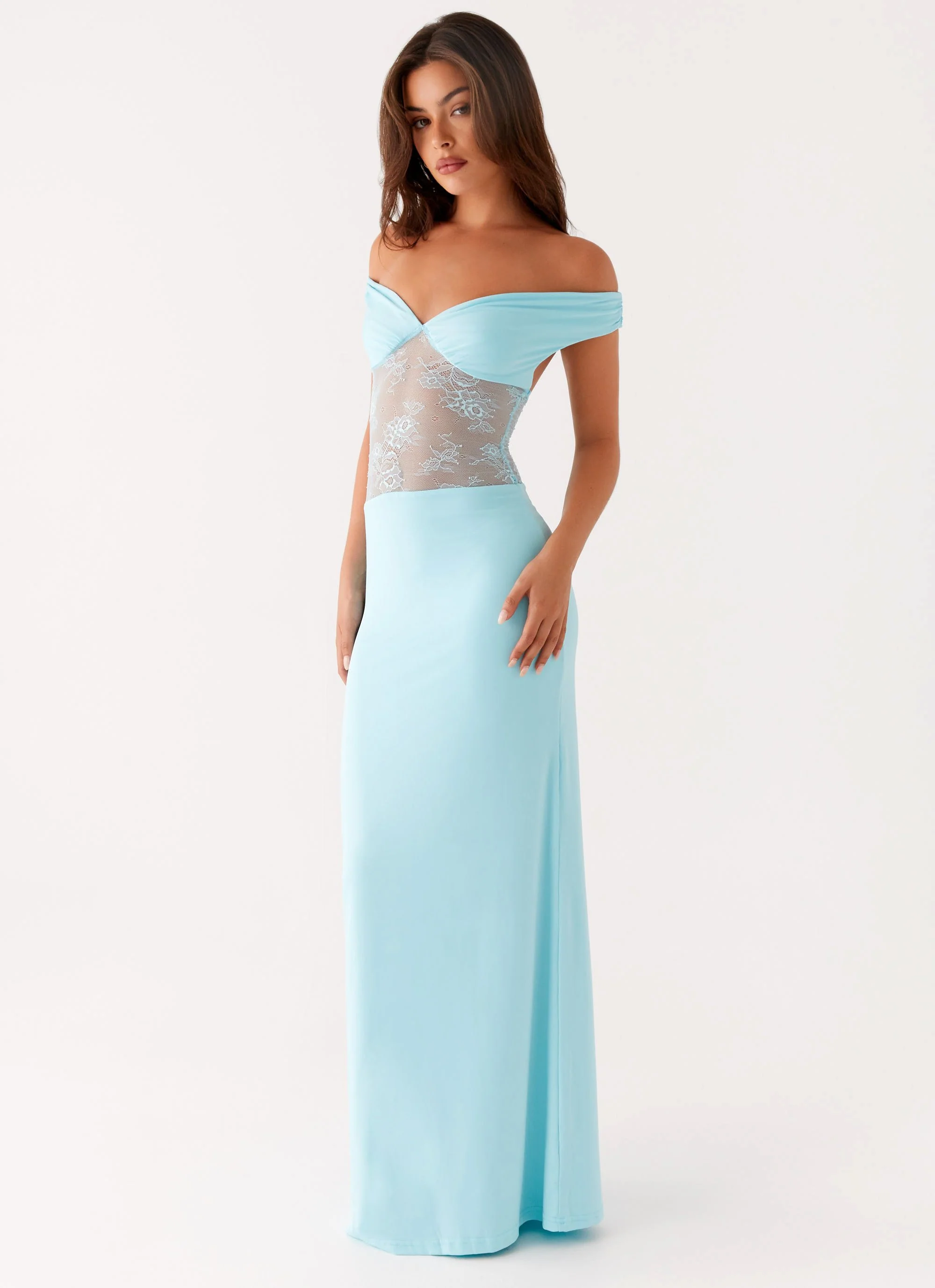 Infatuation Lace Maxi Dress - Turquoise - Image 4