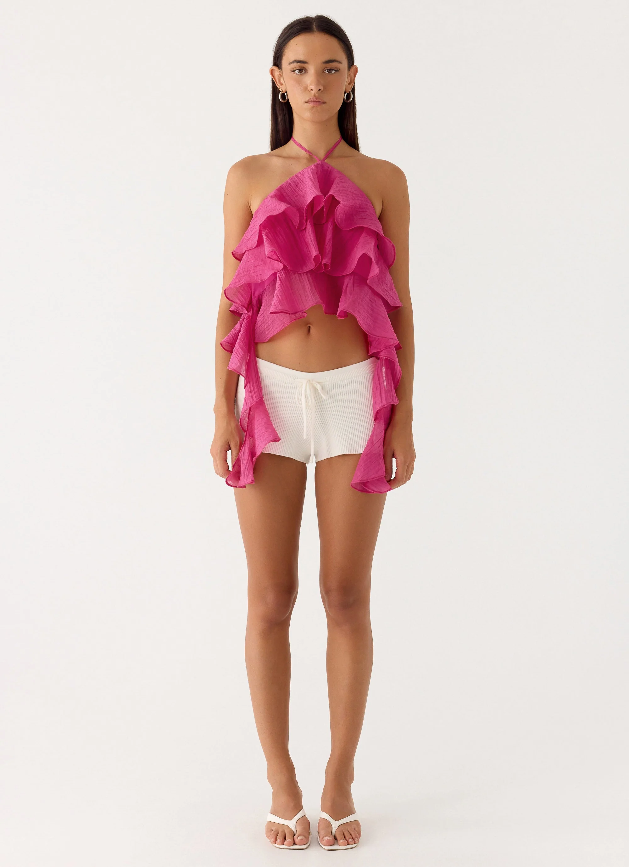 Inna Frill Halter Top - Fuchsia - Image 4