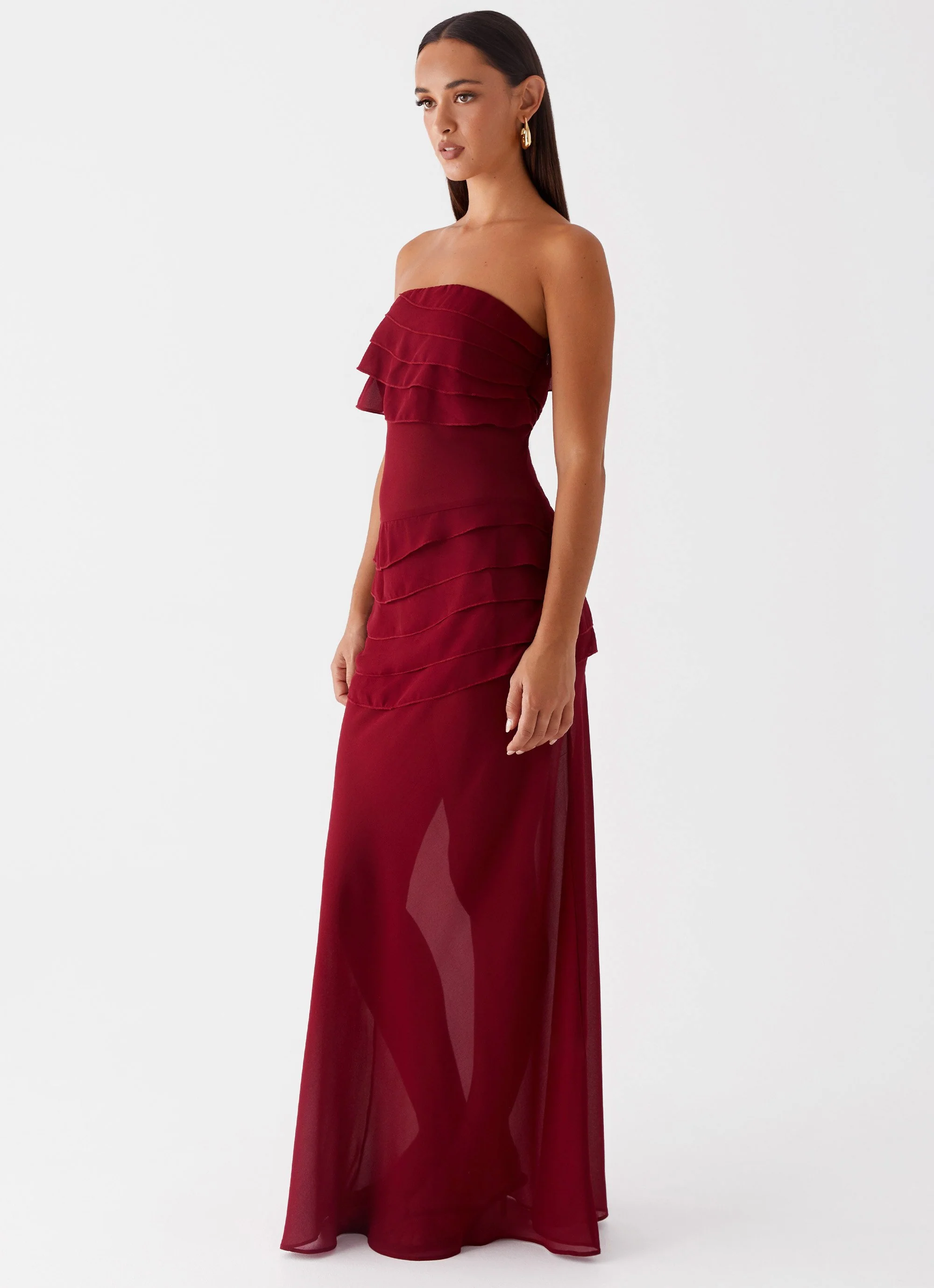 Into The Night Maxi Dress - Cherry Red - Image 4