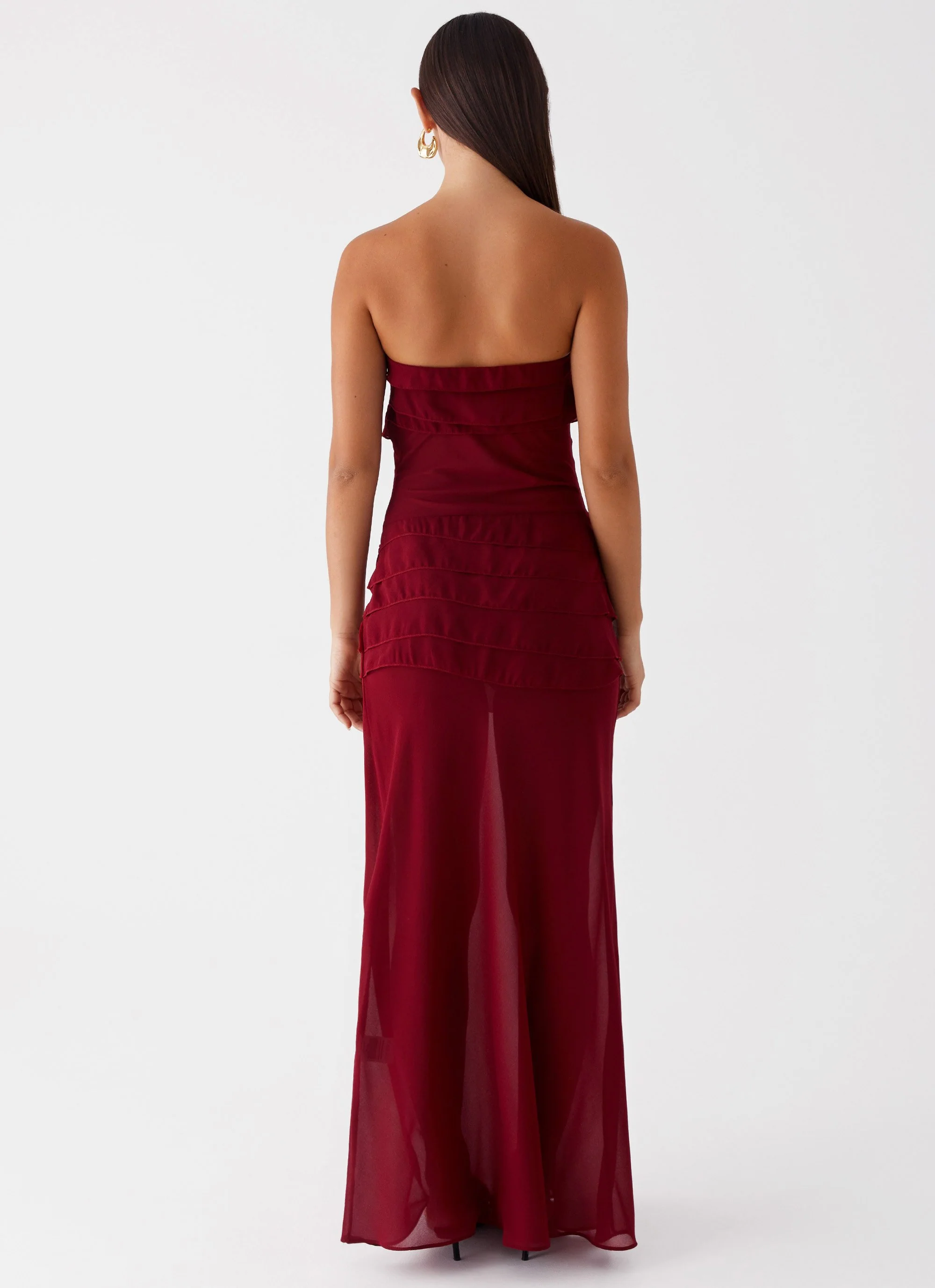 Into The Night Maxi Dress - Cherry Red - Image 5