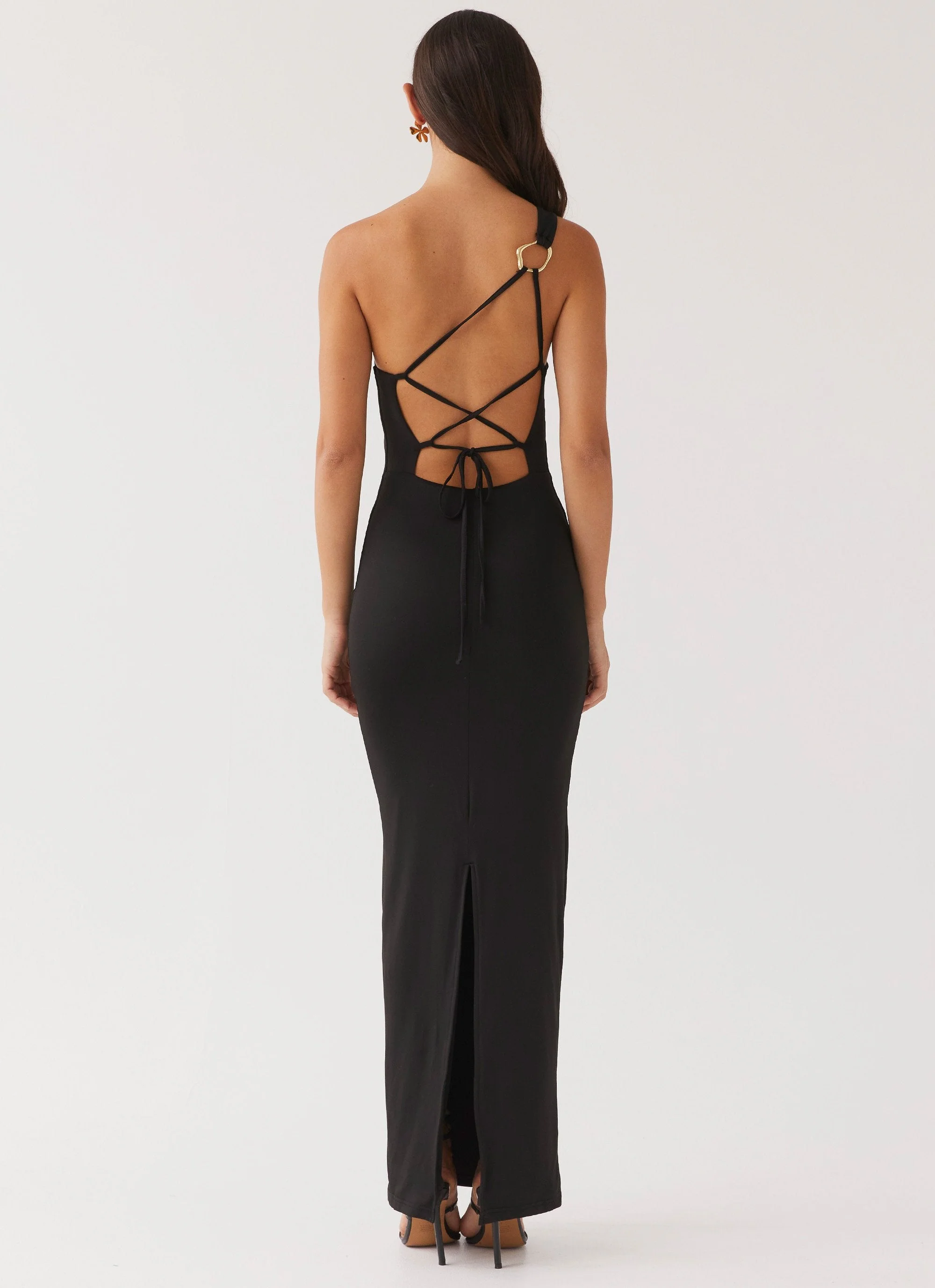 Iris Backless Maxi Dress - Black - Image 6