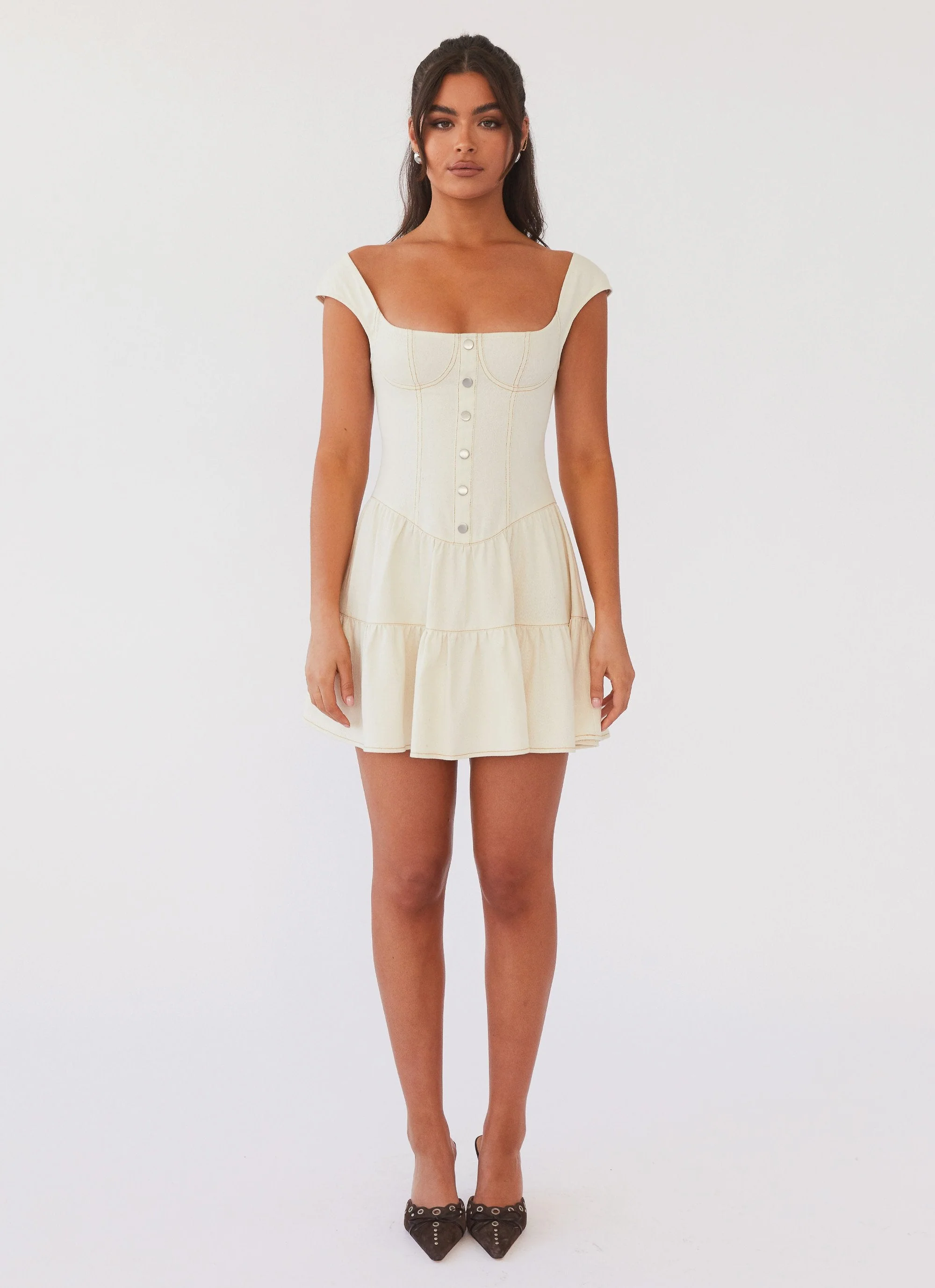 Isabella Denim Bustier Dress - Antique - Image 2
