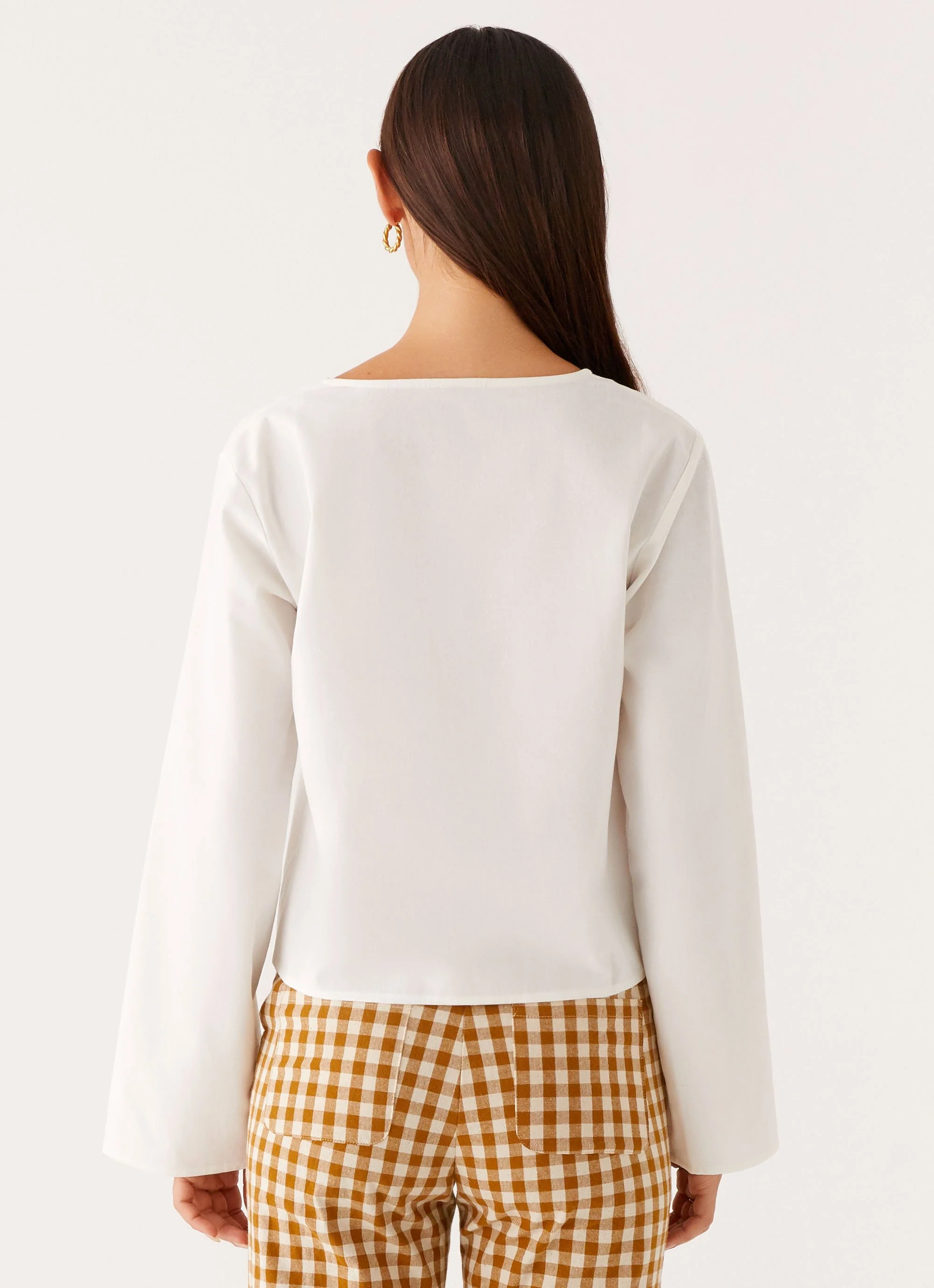 Isabelle Tie Front Top - White - Image 4