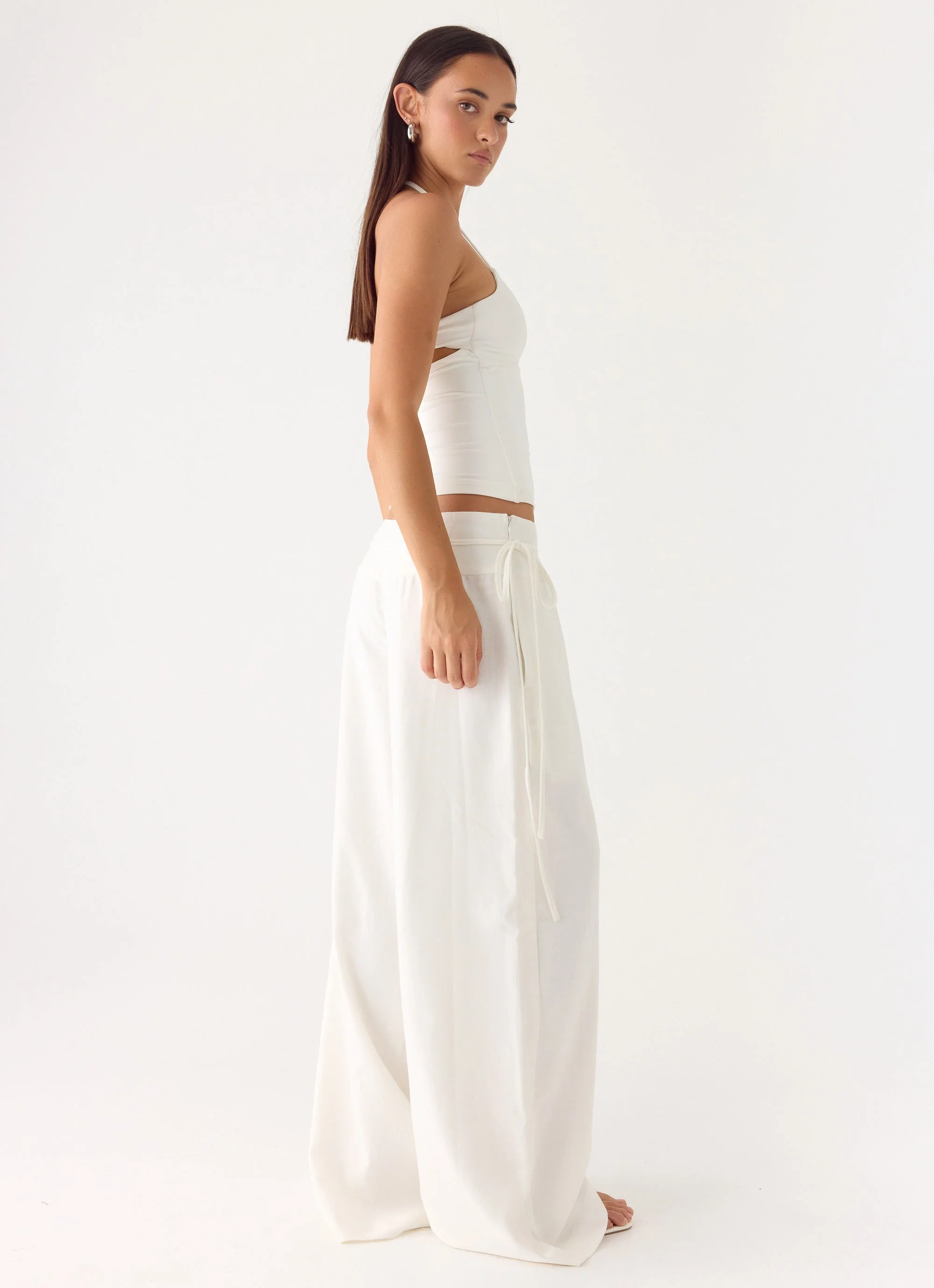 Isobel Linen Pants - White - Image 6