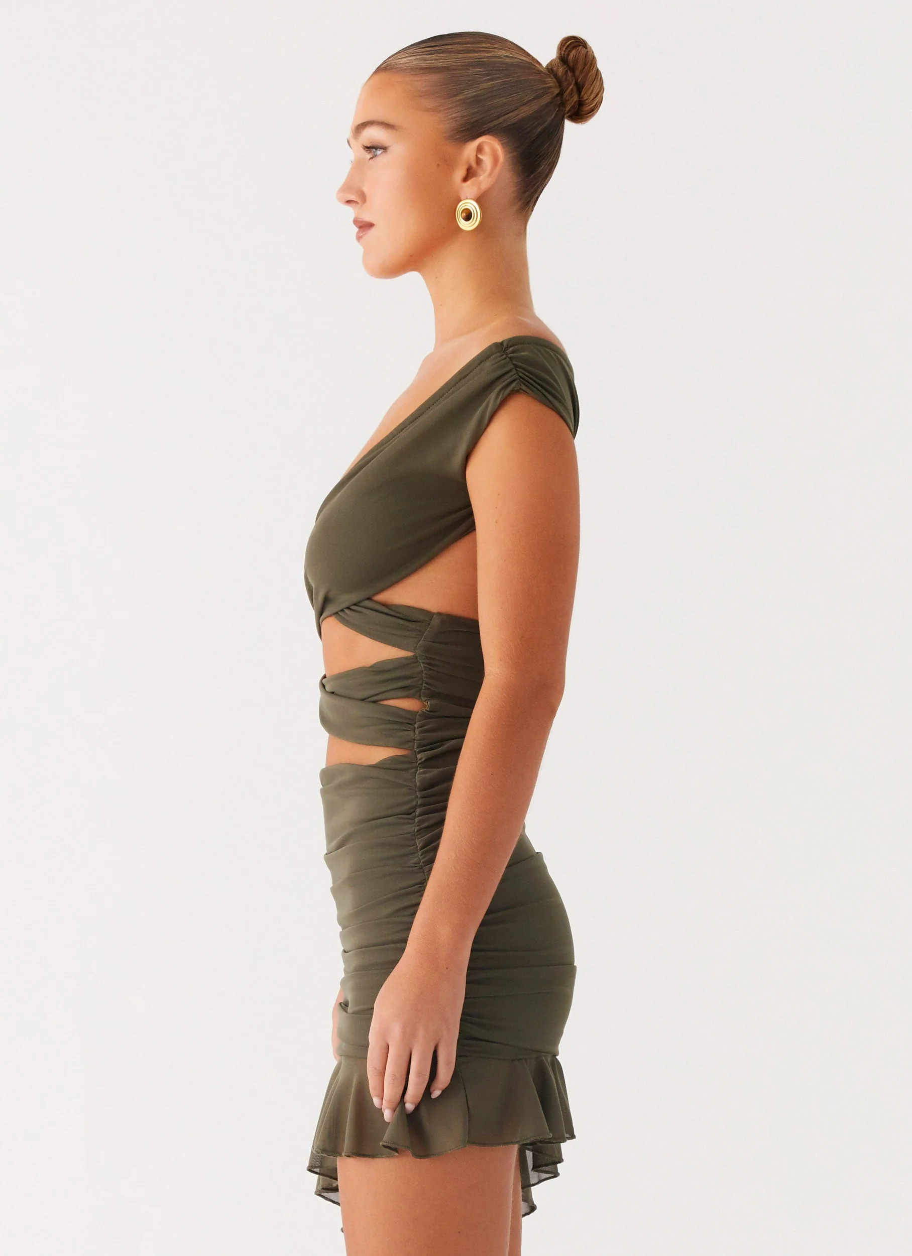 Ivy Whisper Mini Dress - Khaki - Image 2