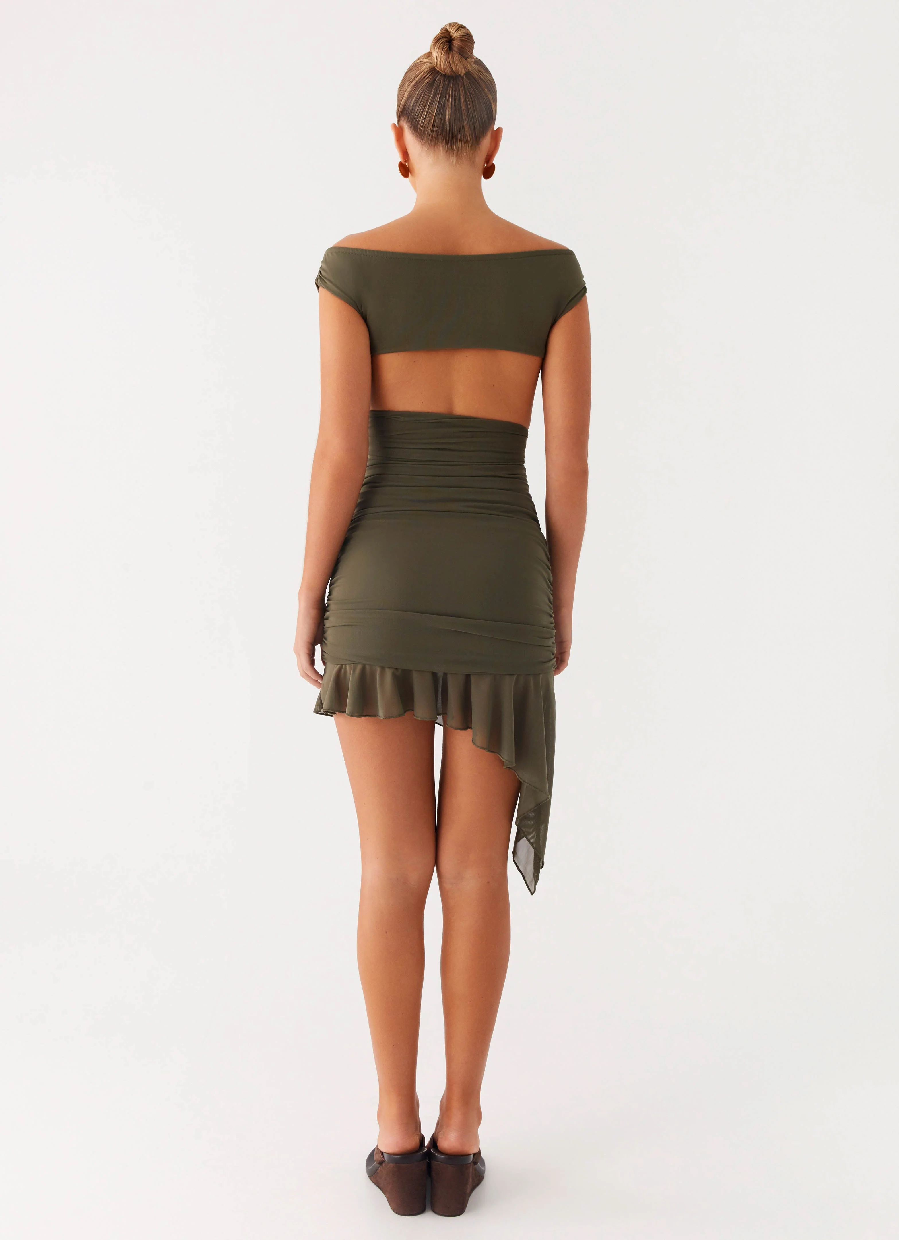 Ivy Whisper Mini Dress - Khaki - Image 3