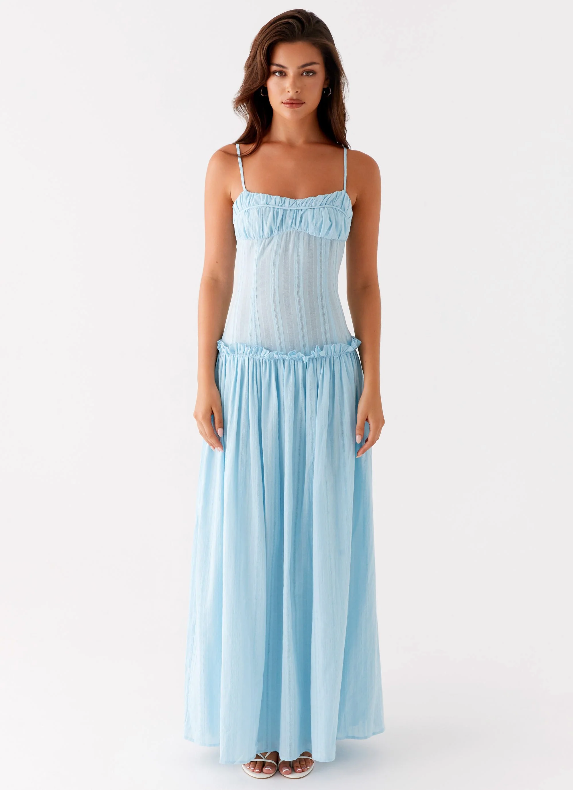 Jacinda Drop Waist Maxi Dress - Blue - Image 2