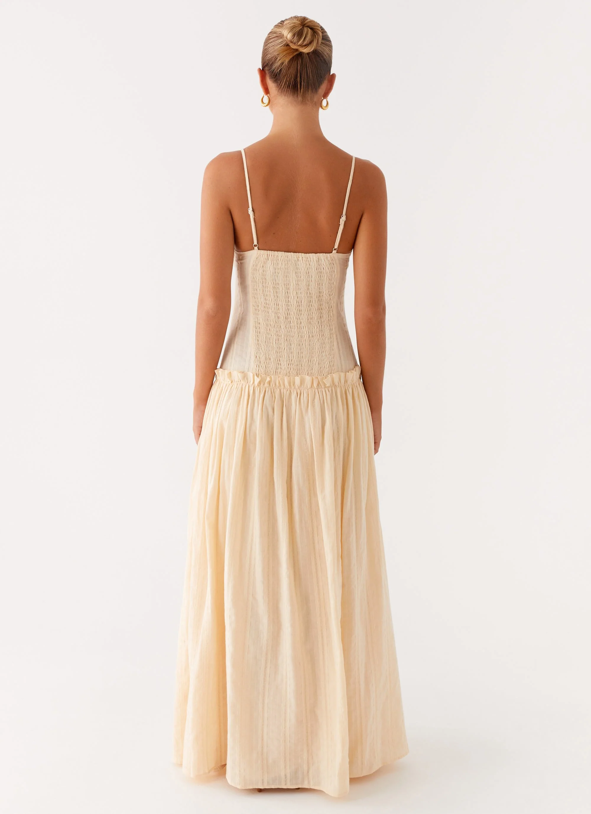 Jacinda Drop Waist Maxi Dress - Cream - Image 4