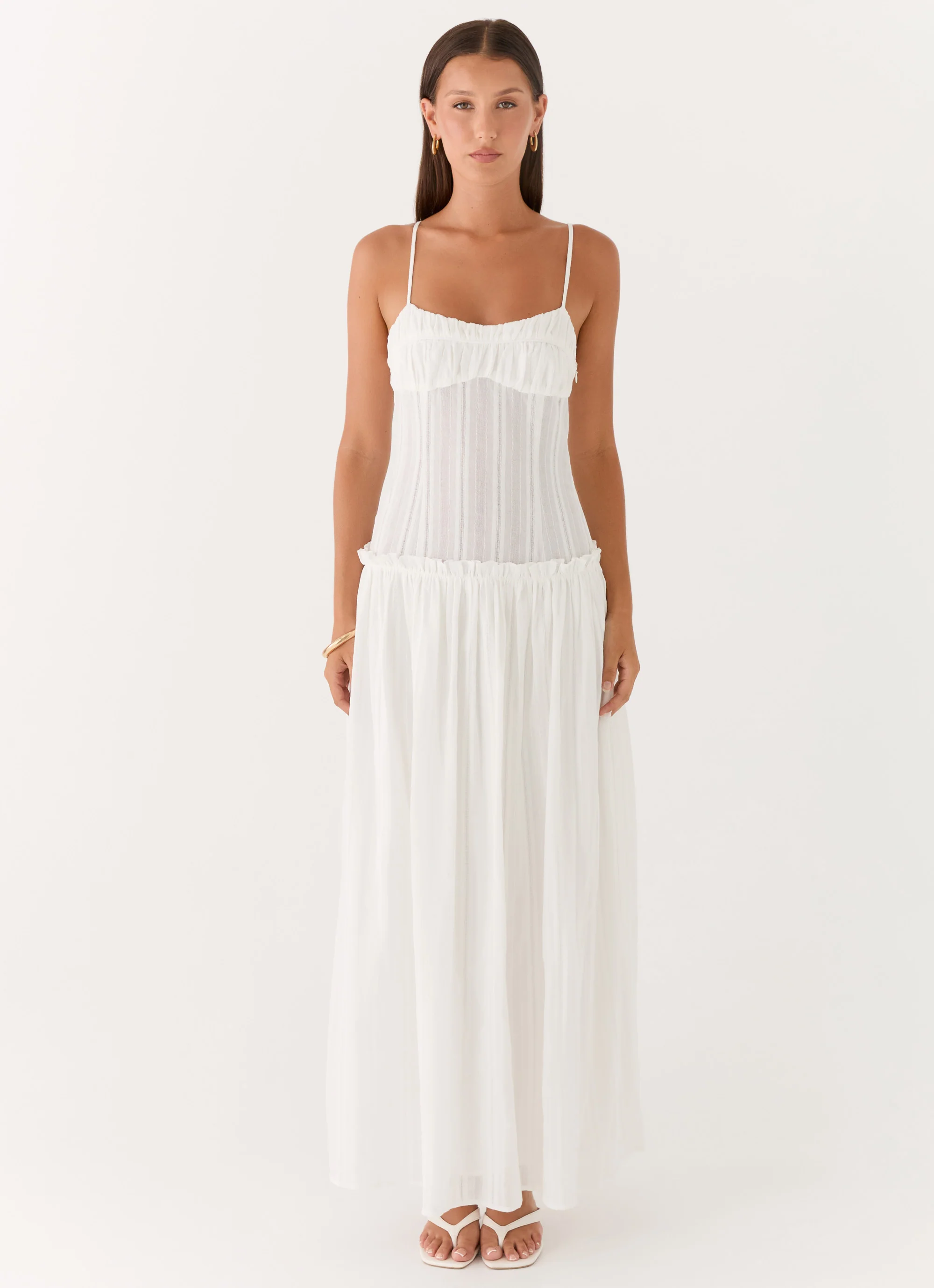 Jacinda Drop Waist Maxi Dress - Ivory - Image 6