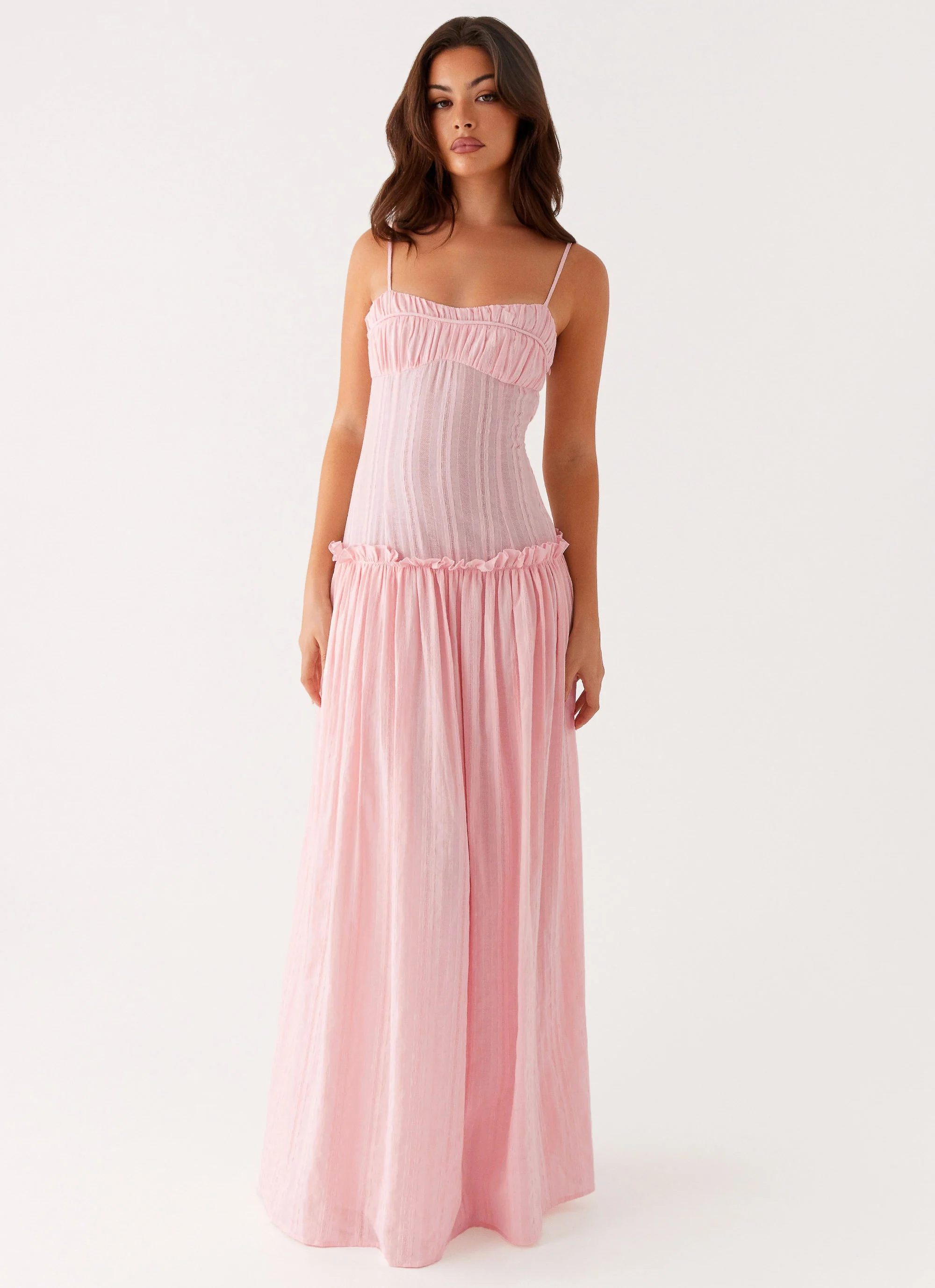 Jacinda Drop Waist Maxi Dress - Pink - Image 4
