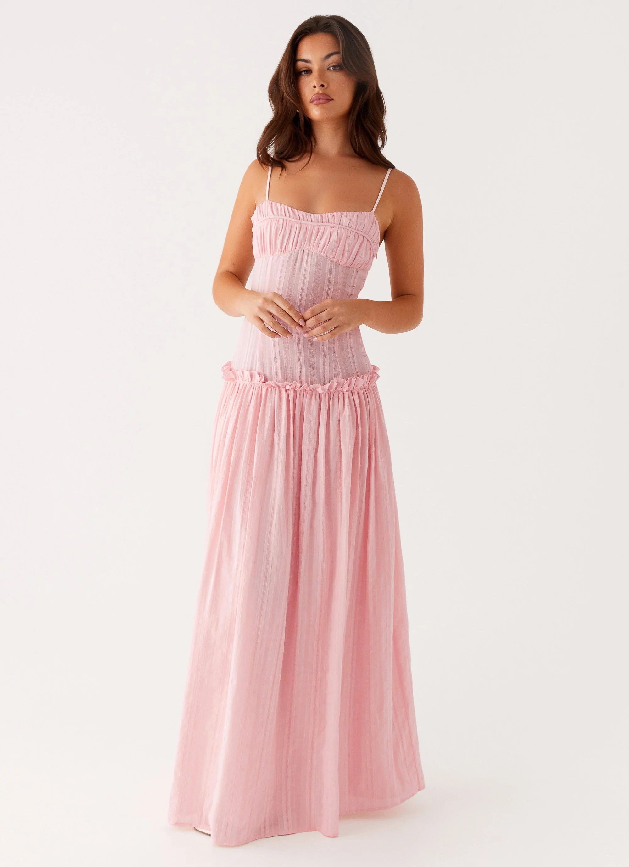 Jacinda Drop Waist Maxi Dress - Pink - Image 5