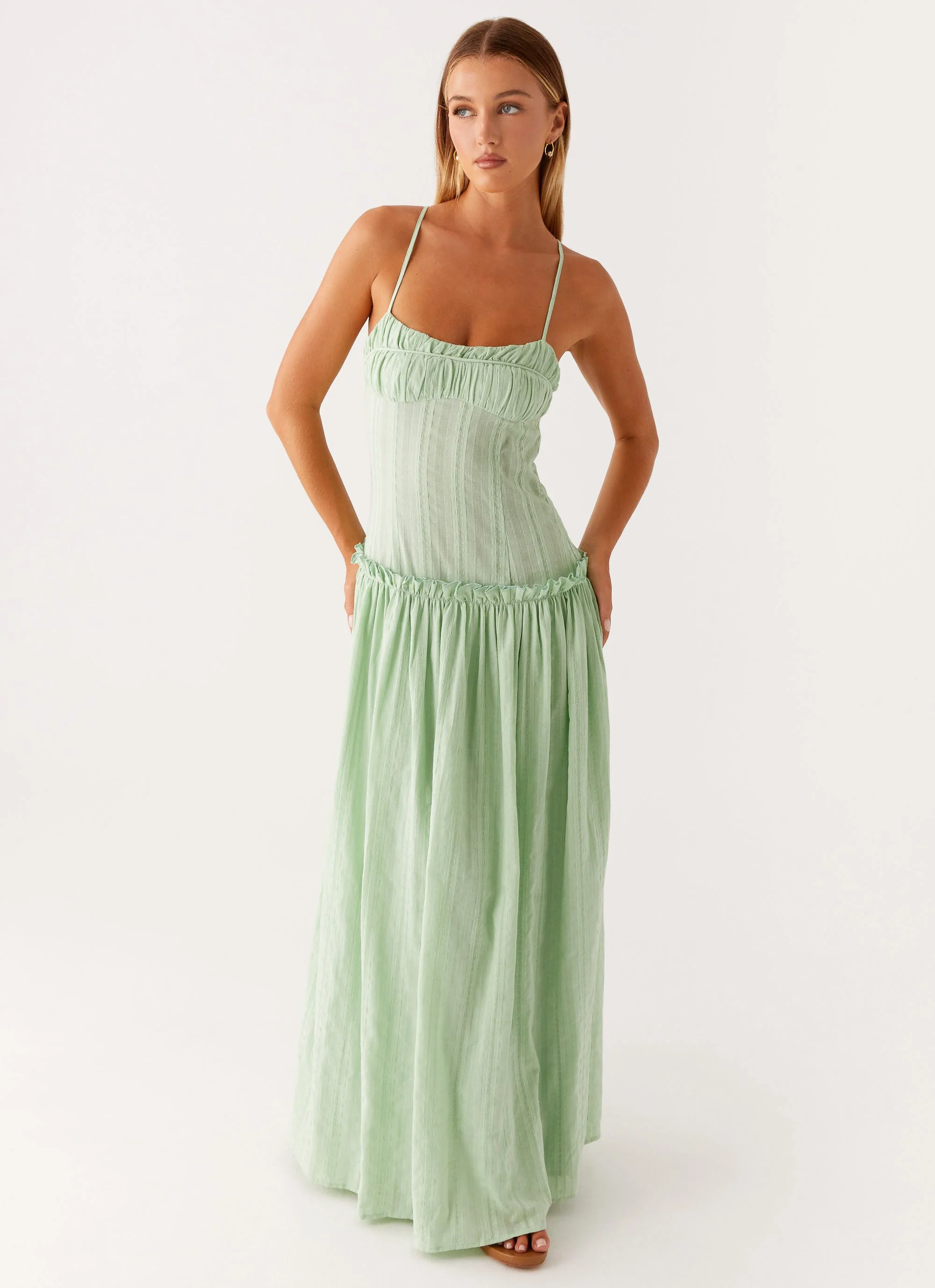 Jacinda Drop Waist Maxi Dress - Sage - Image 5