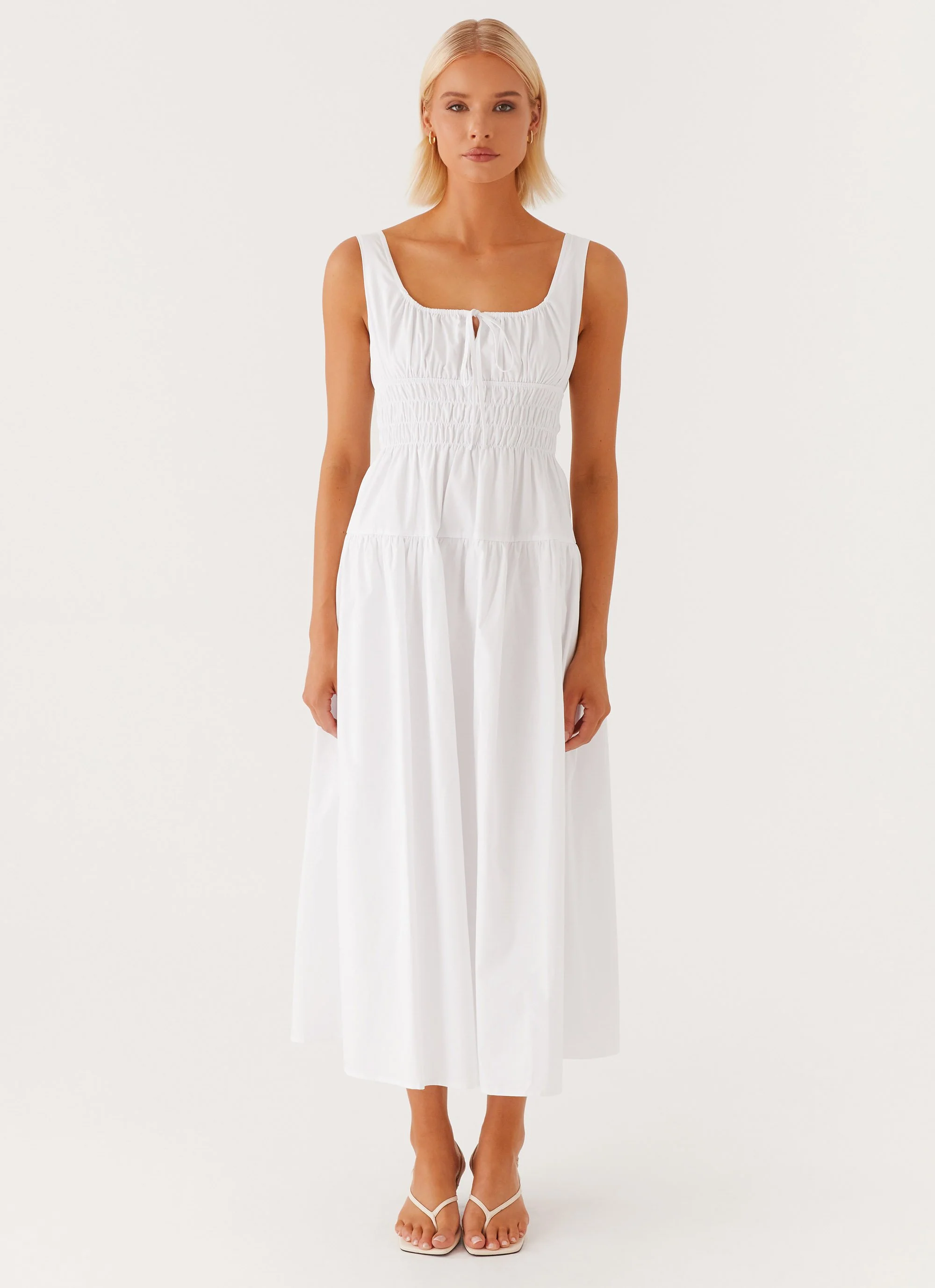 Jacintha Midi Dress - White - Image 2