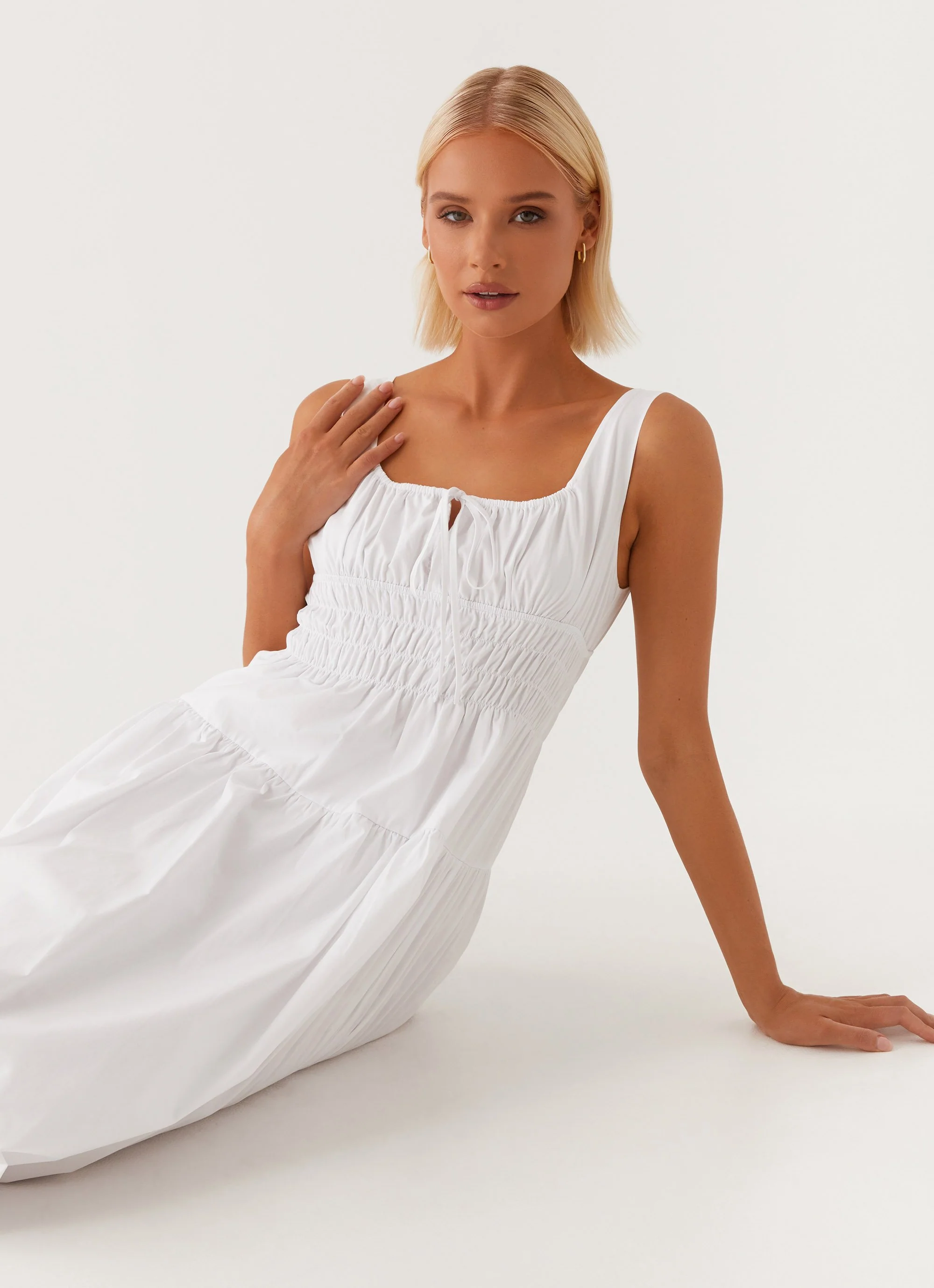 Jacintha Midi Dress - White - Image 6