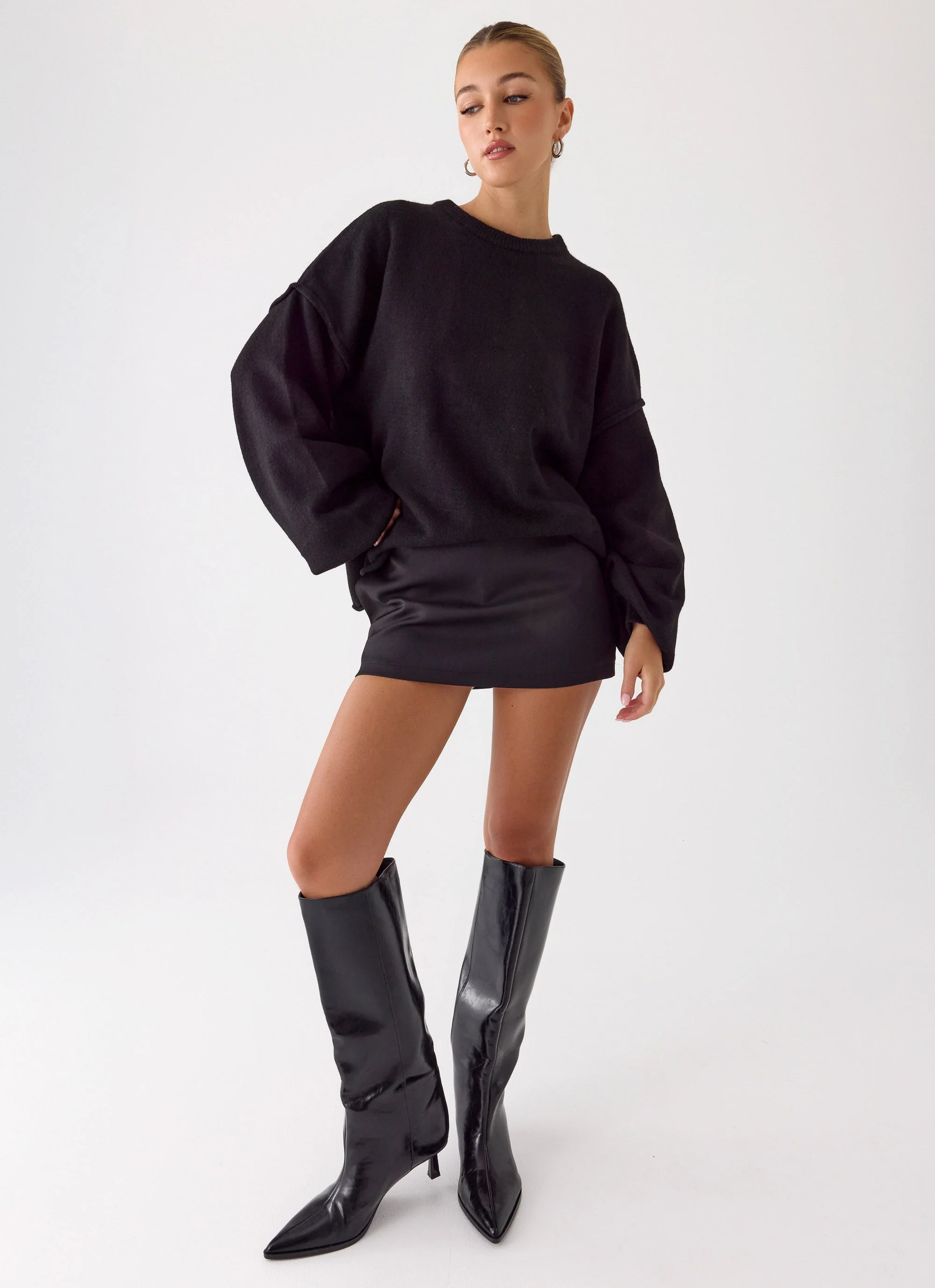 Jack Oversized Knit Sweater - Black - Image 10