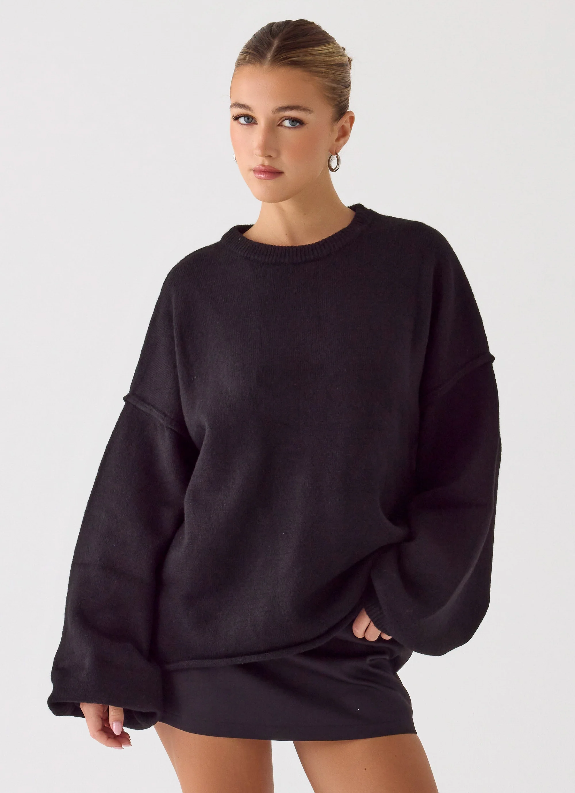 Jack Oversized Knit Sweater - Black - Image 12