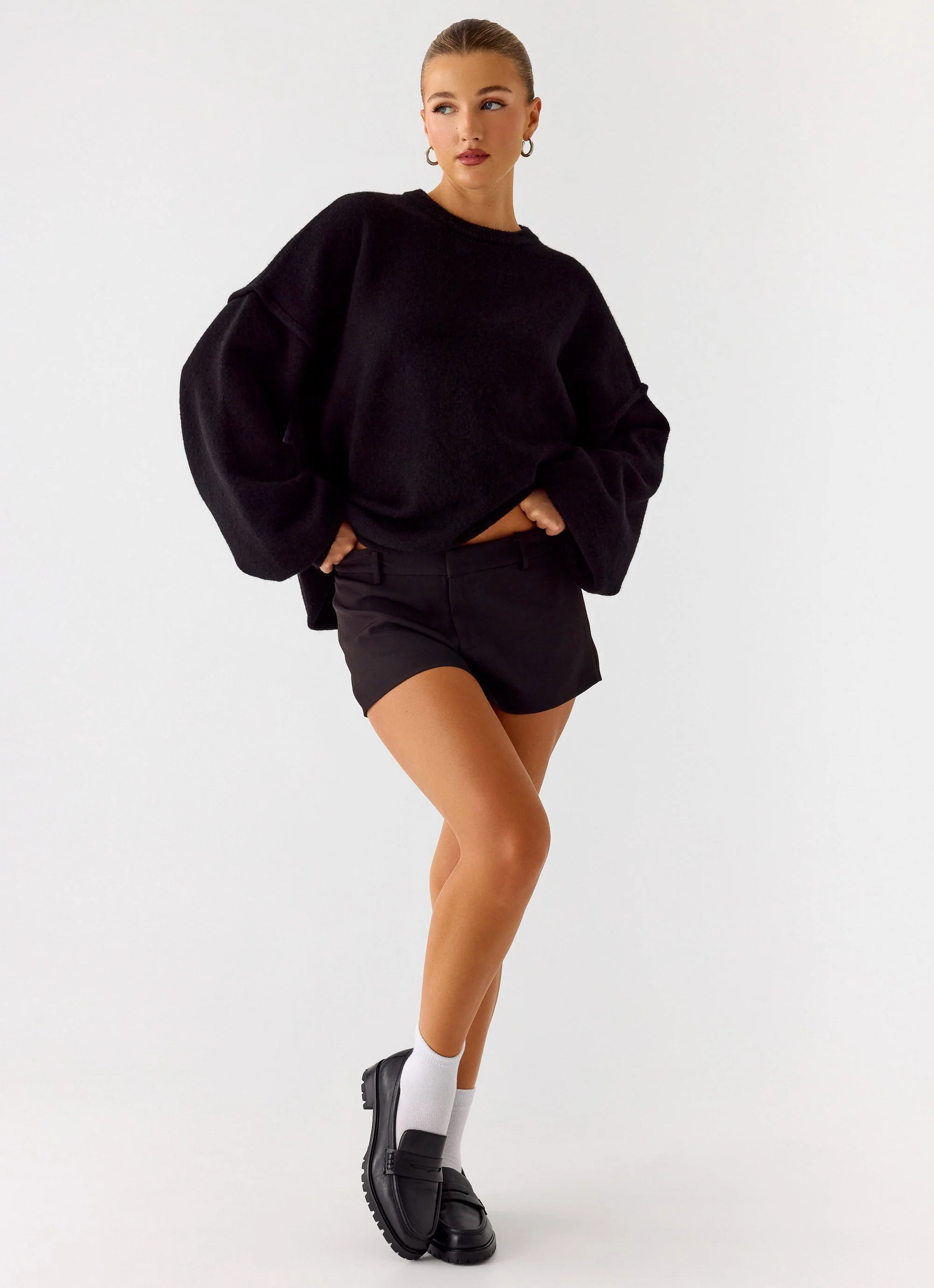 Jack Oversized Knit Sweater - Black - Image 6