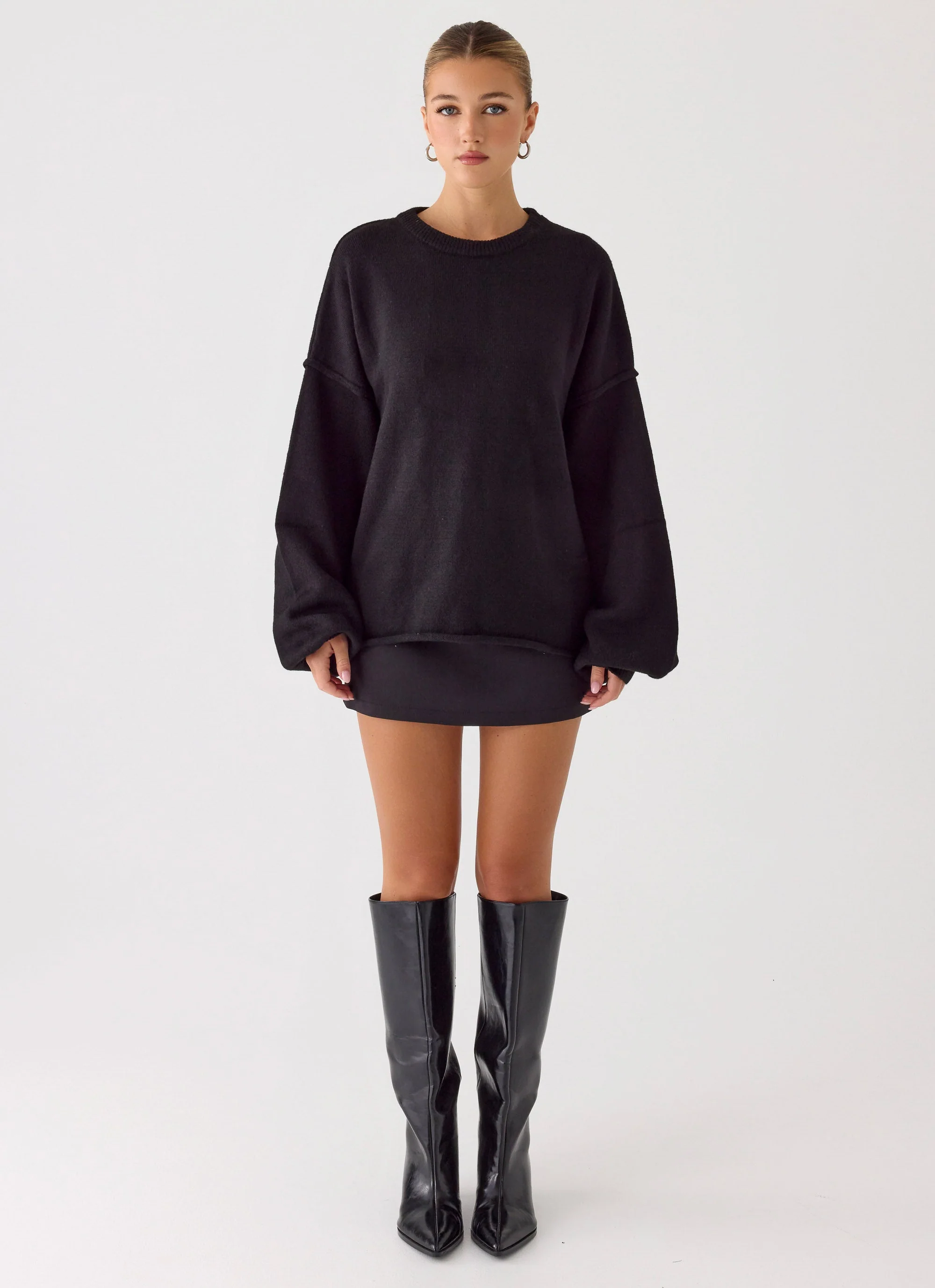Jack Oversized Knit Sweater - Black - Image 7