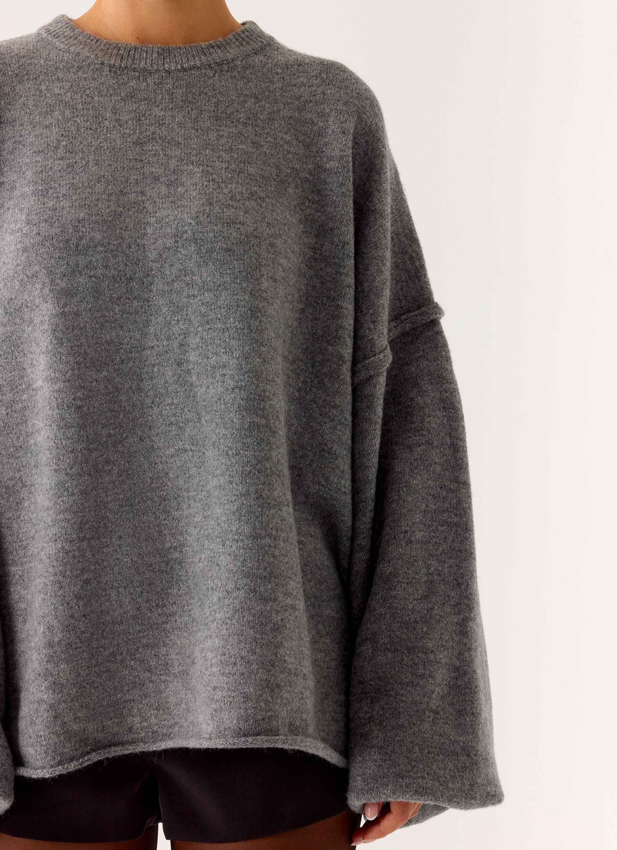 Jack Oversized Knit Sweater - Grey - Image 5