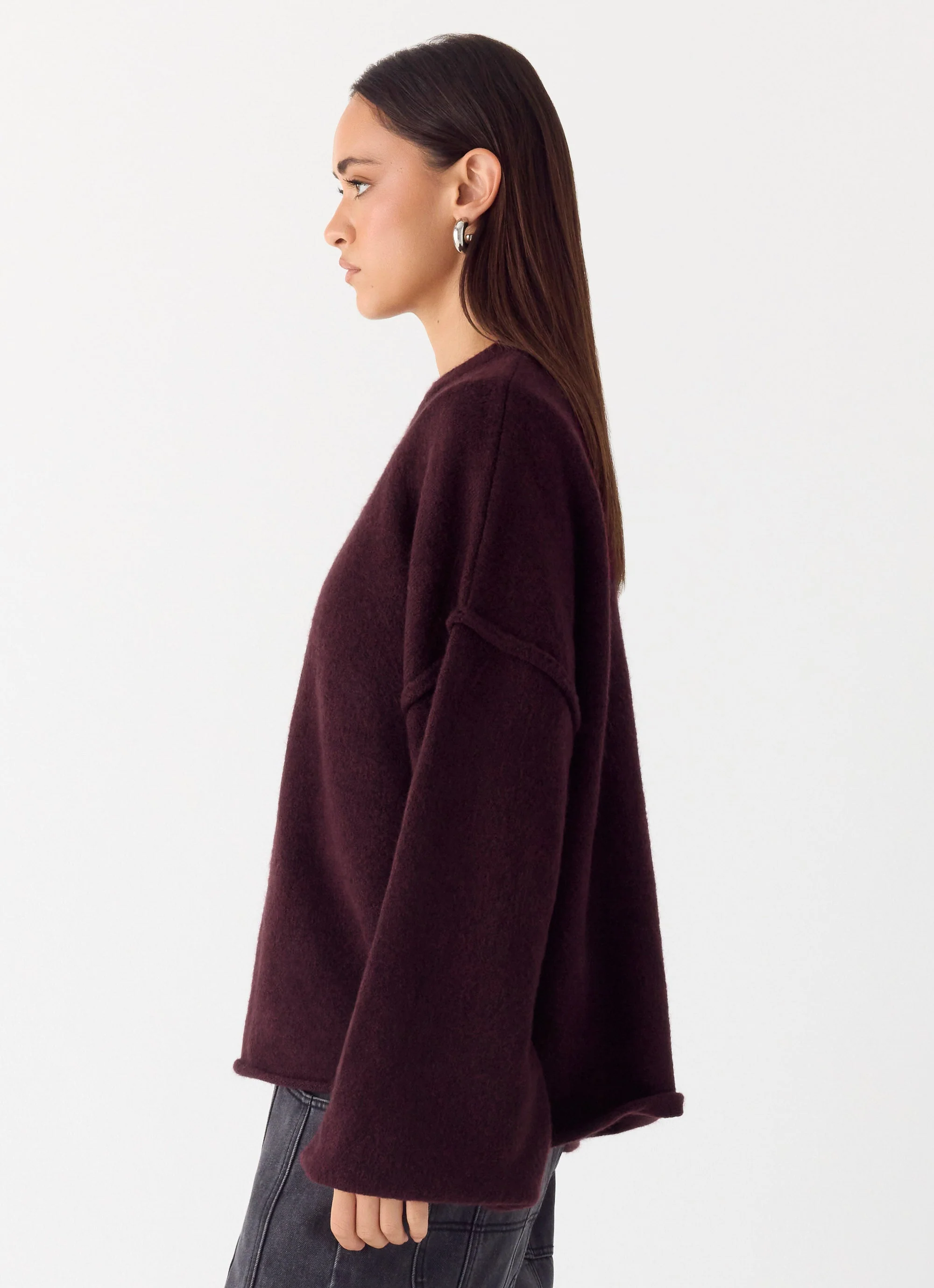 Jack Oversized Knit Sweater - Plum - Image 2