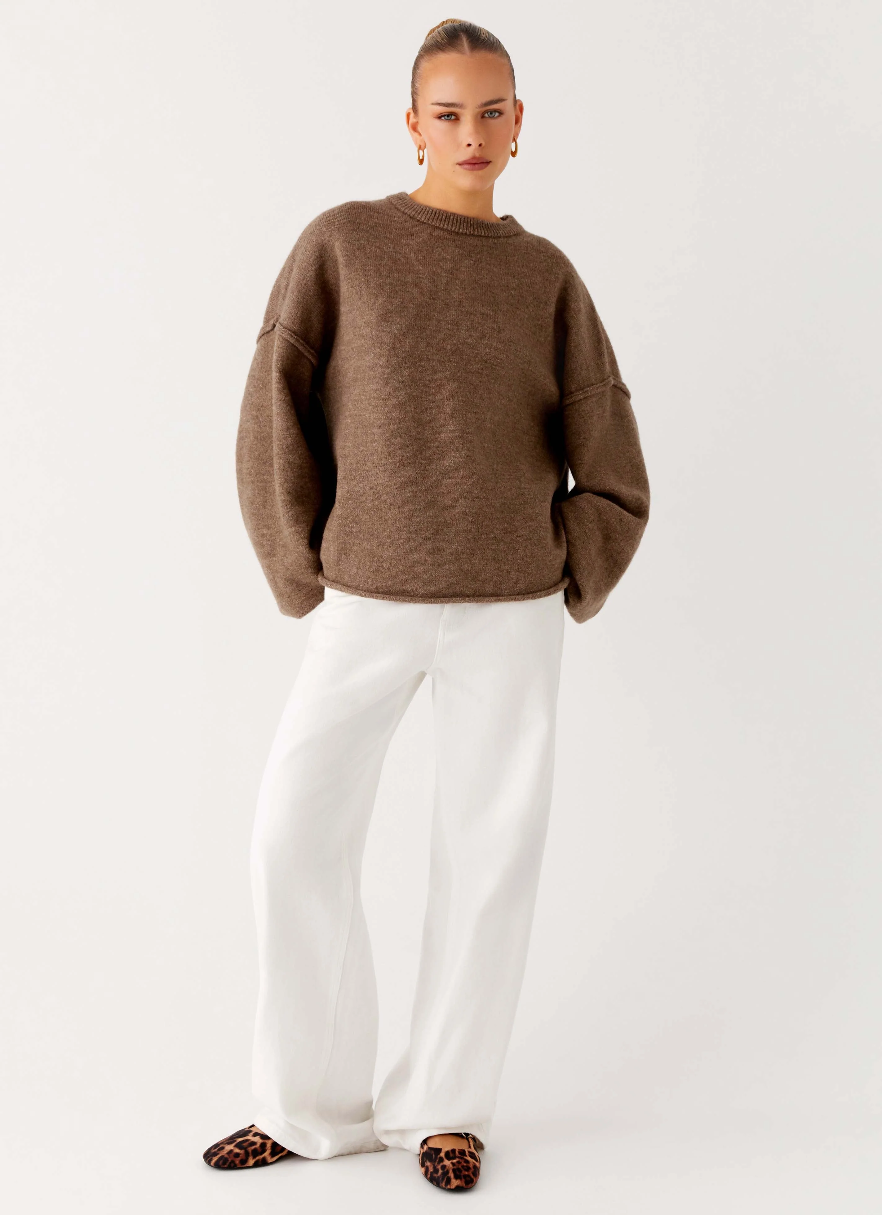 Jack Oversized Knit Sweater - Tan Marle - Image 5