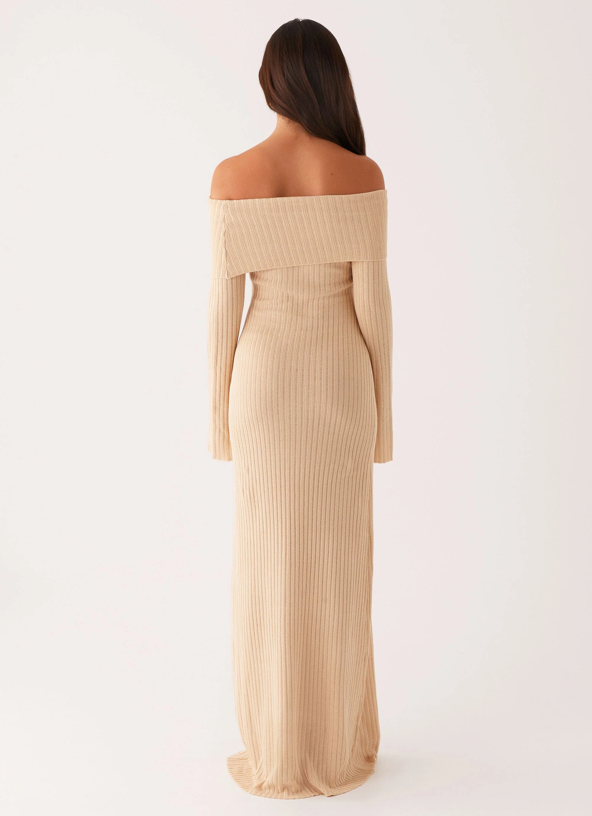 Jacqueline Knit Maxi Dress - Beige - Image 3