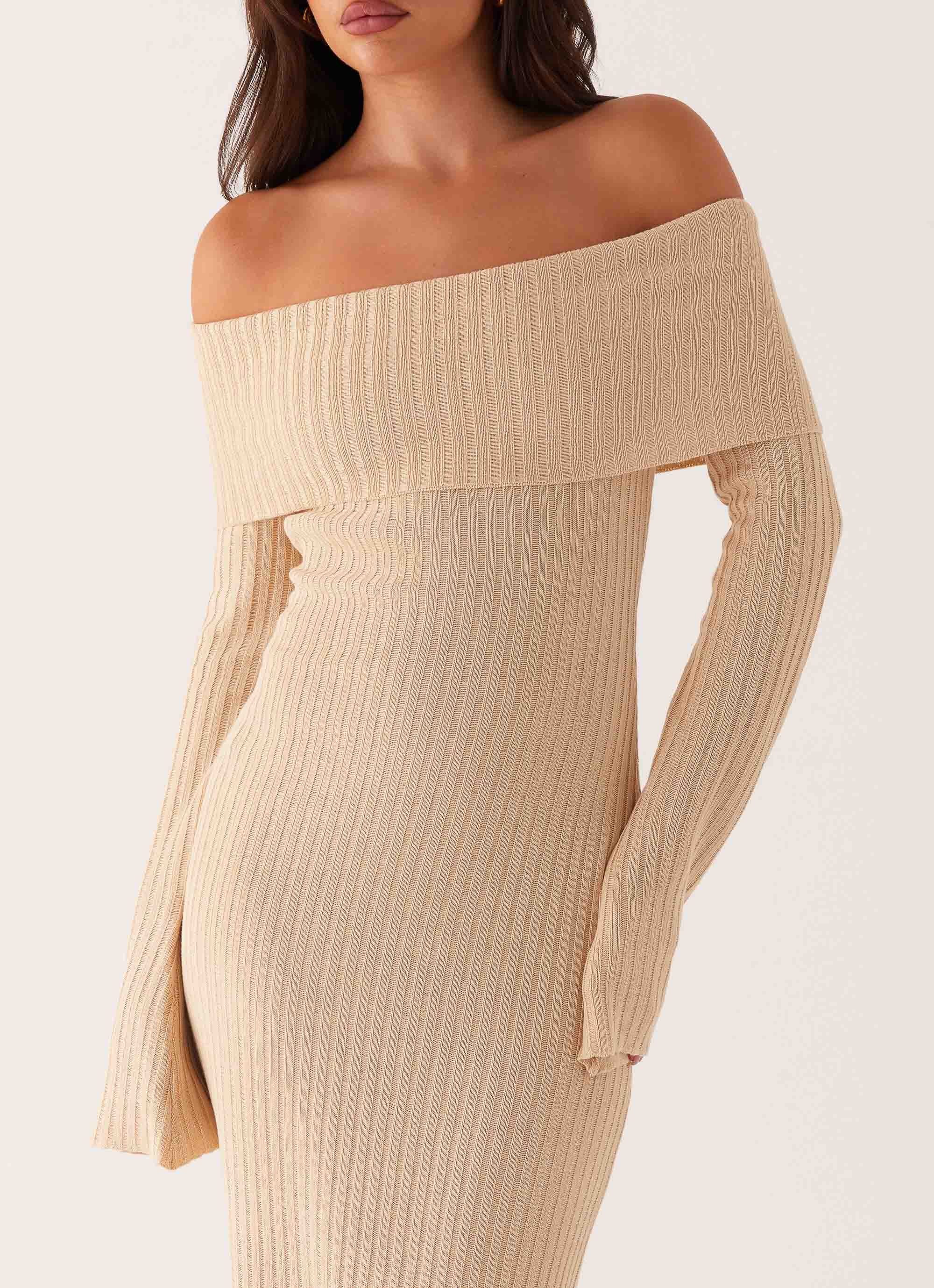 Jacqueline Knit Maxi Dress - Beige - Image 5