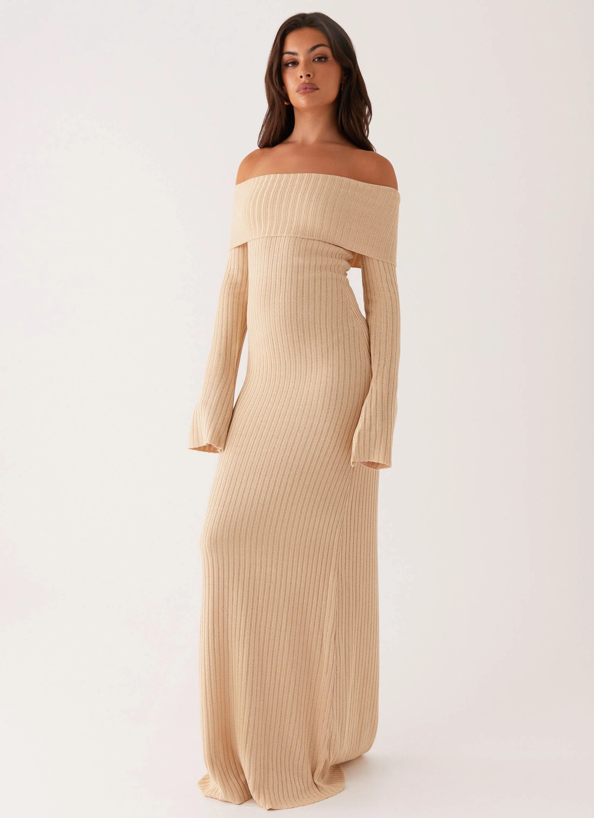 Jacqueline Knit Maxi Dress - Beige - Image 6