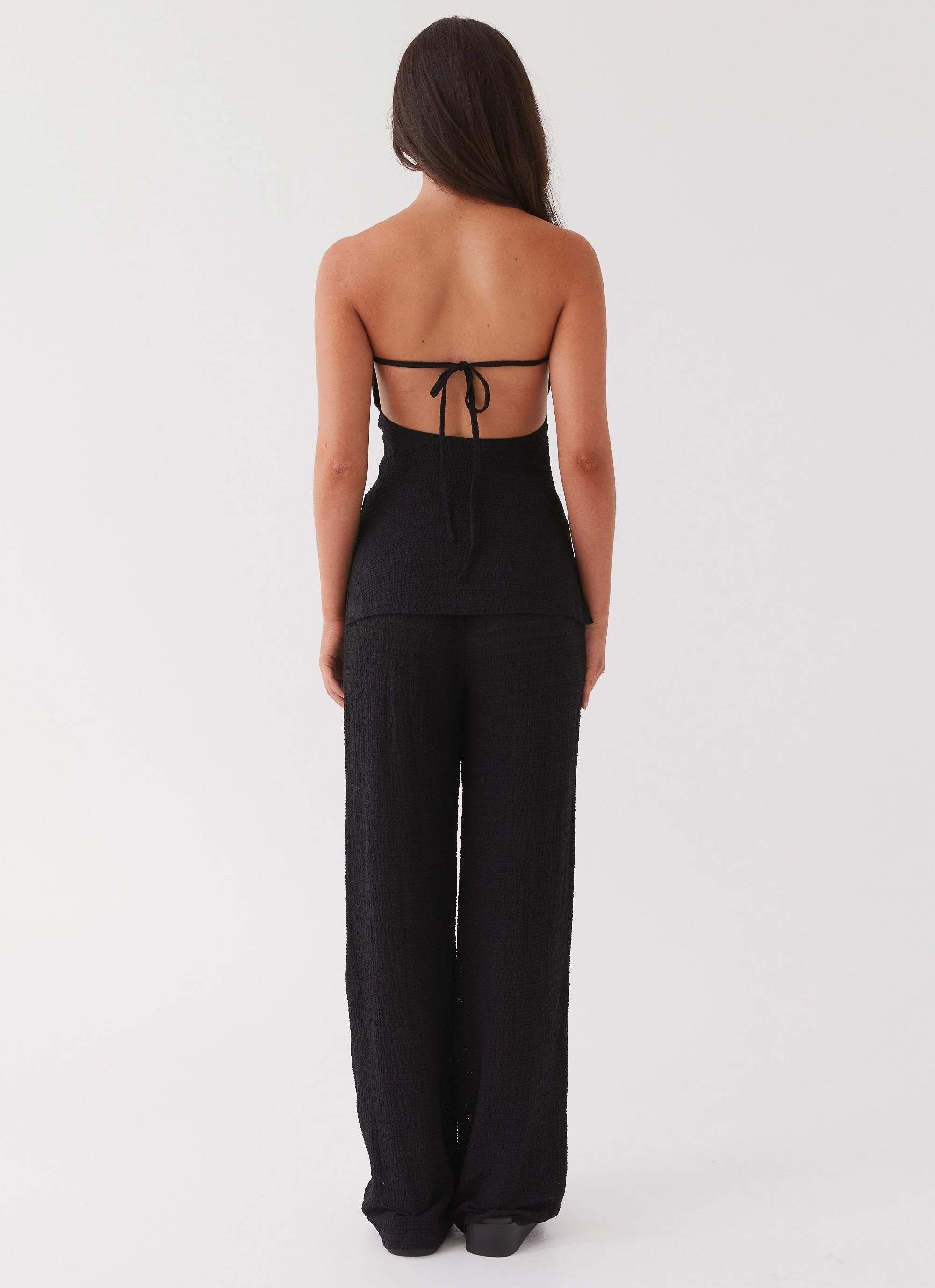 Jadey Waffle Pants - Black - Image 4