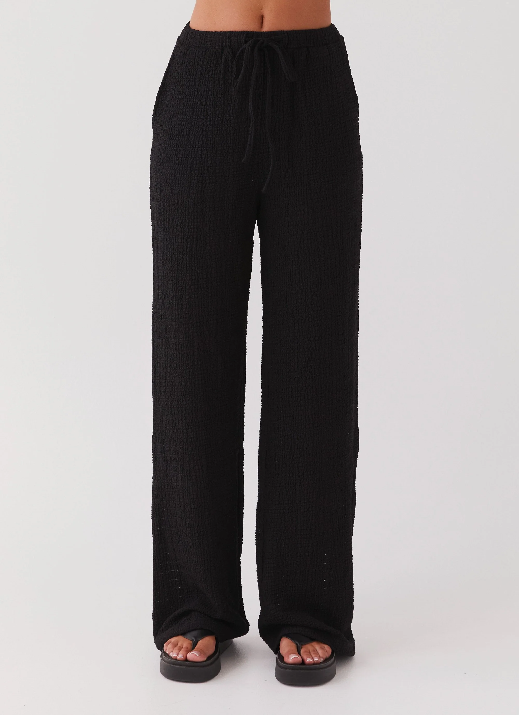 Jadey Waffle Pants - Black - Image 5
