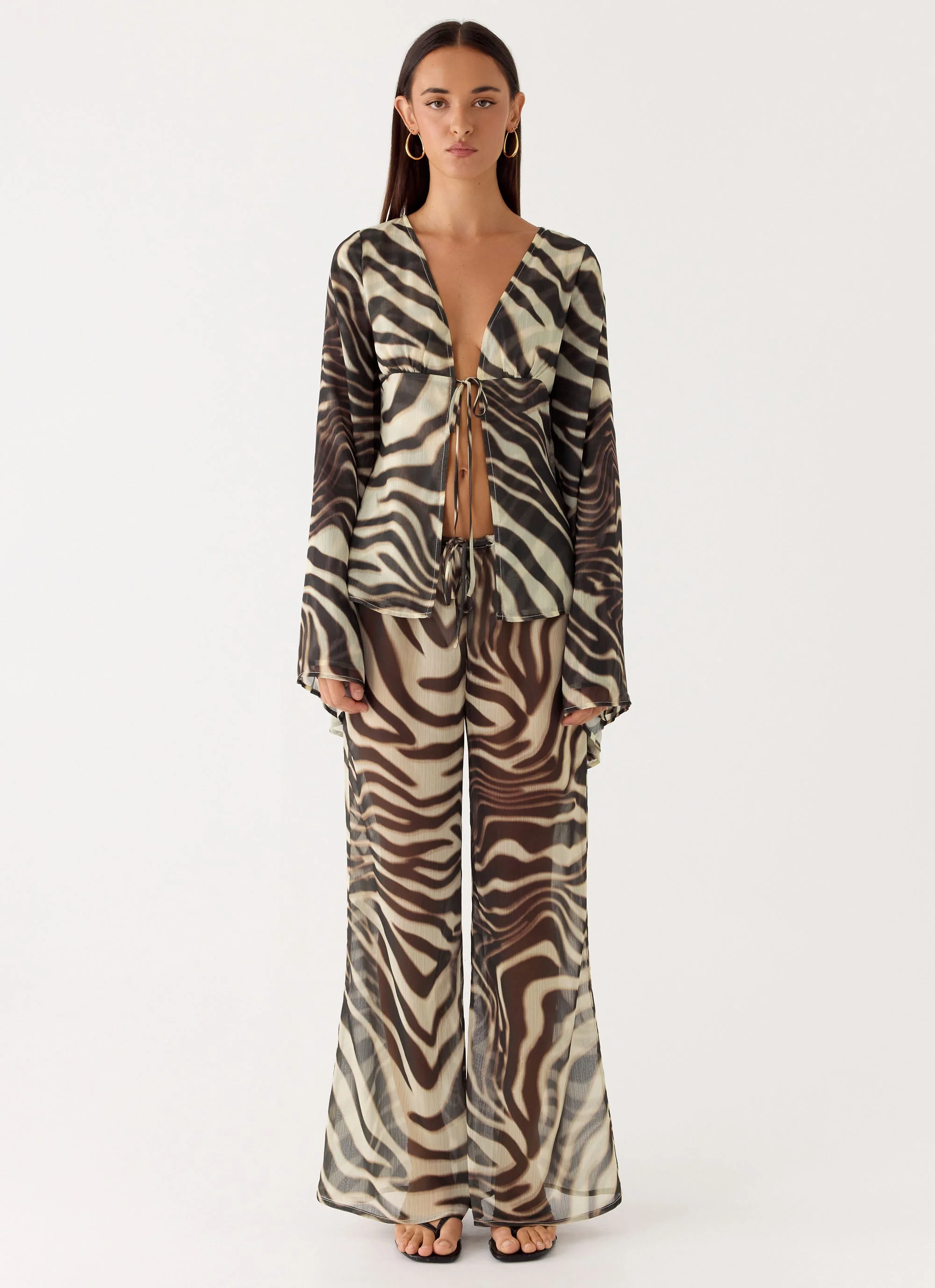 Jadia Flared Pants - Zebra